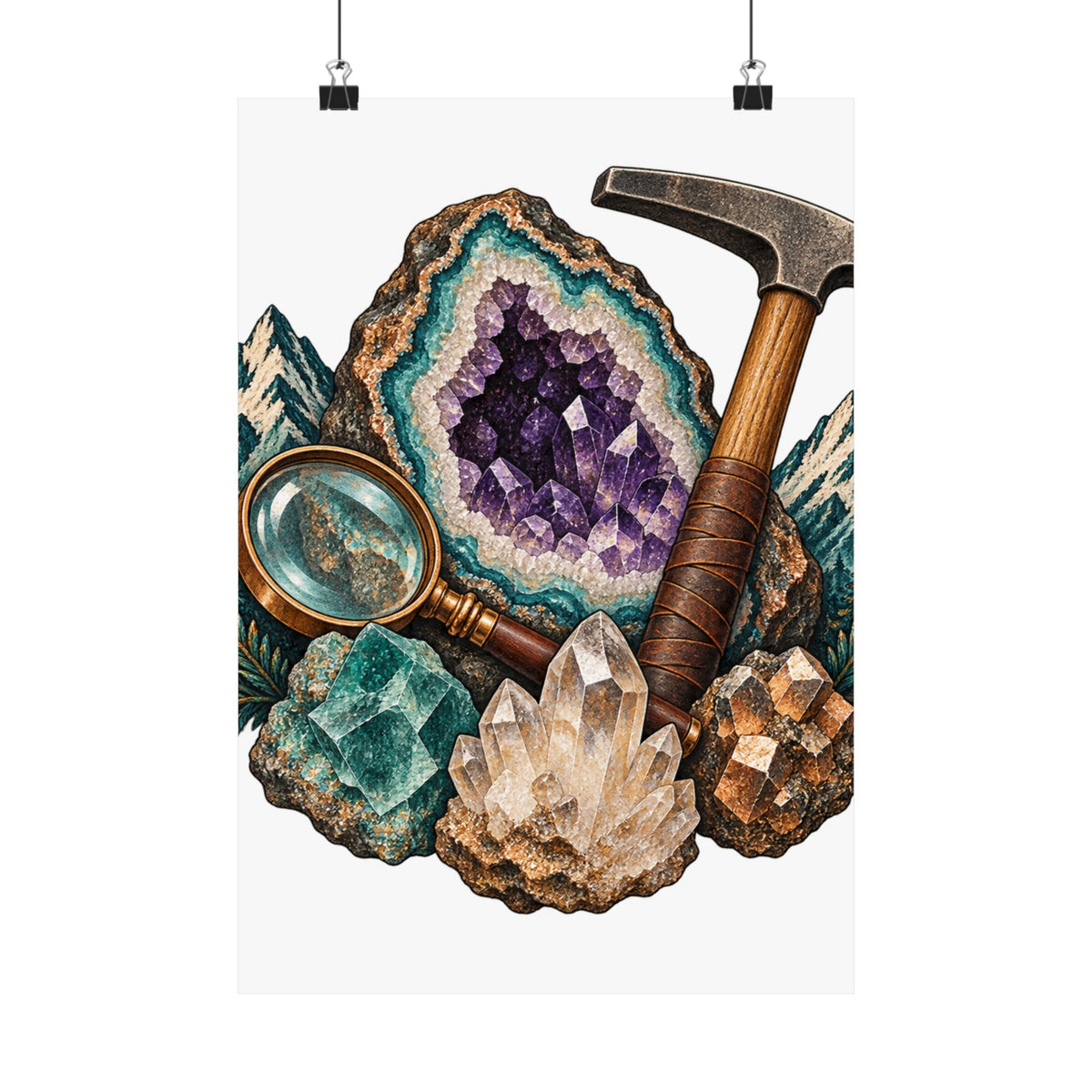 Vintage Geode and Rockhounding Field Kit Poster