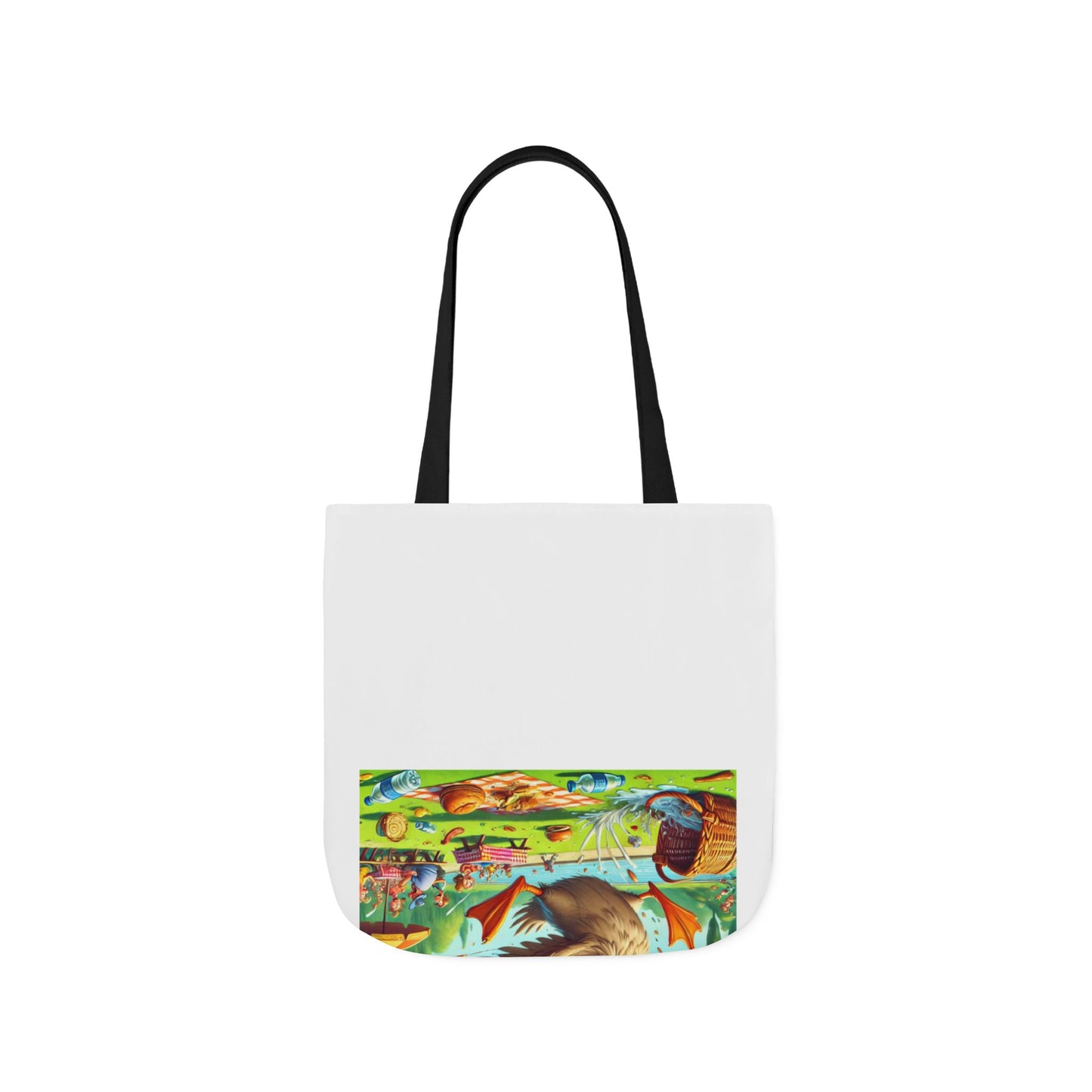Chaotic Picnic Duck Funny Summer Canvas Tote Bag