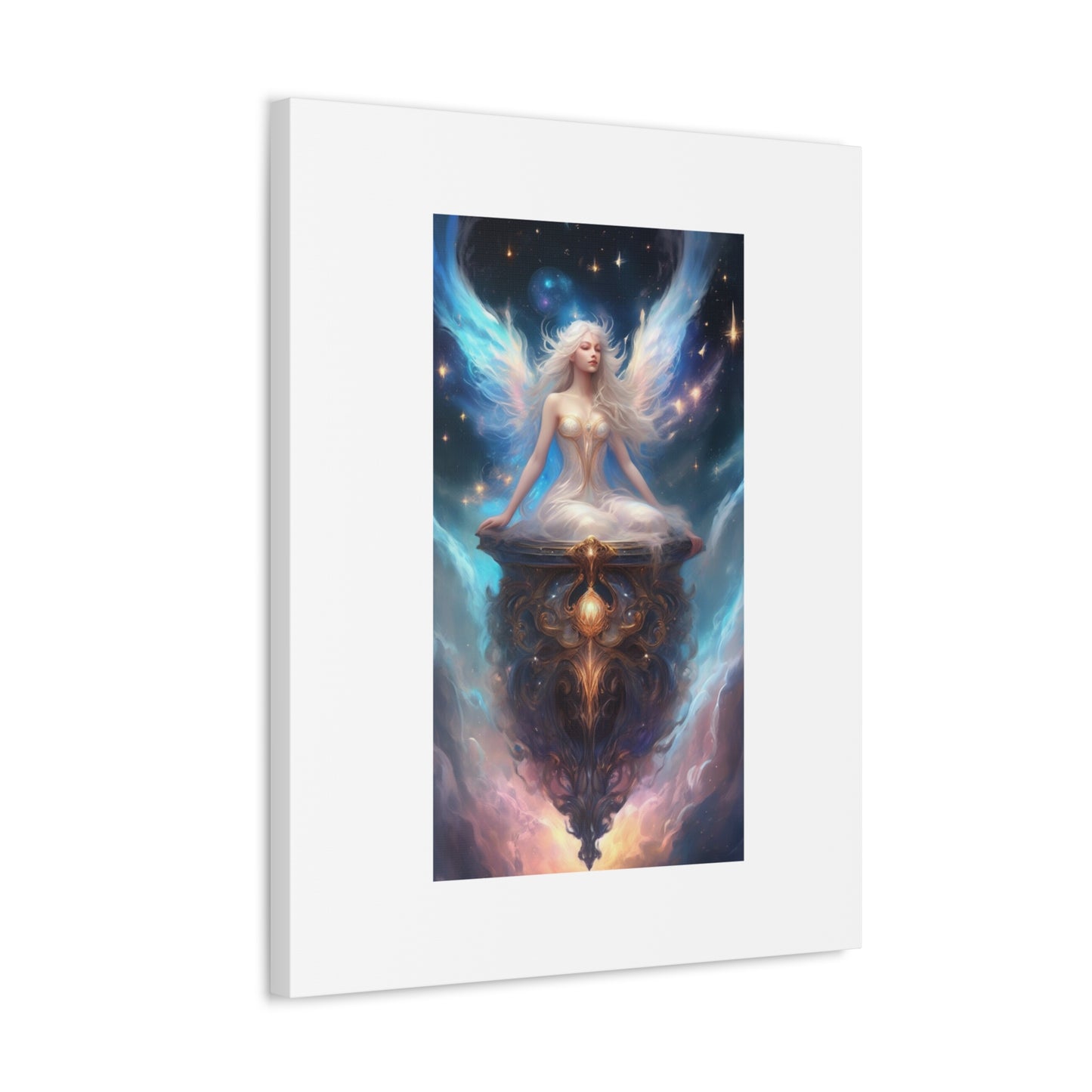 Celestial Winged Meditation Fantasy Portrait Canvas
