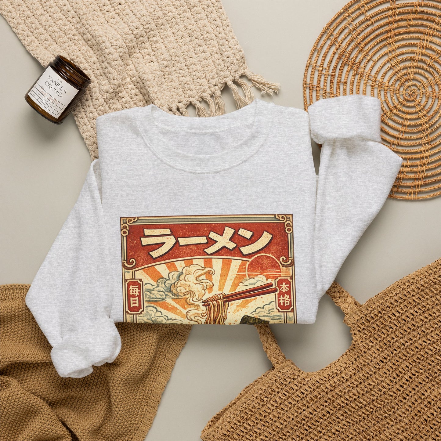 Vintage Ramen Bowl Illustration Sweatshirt