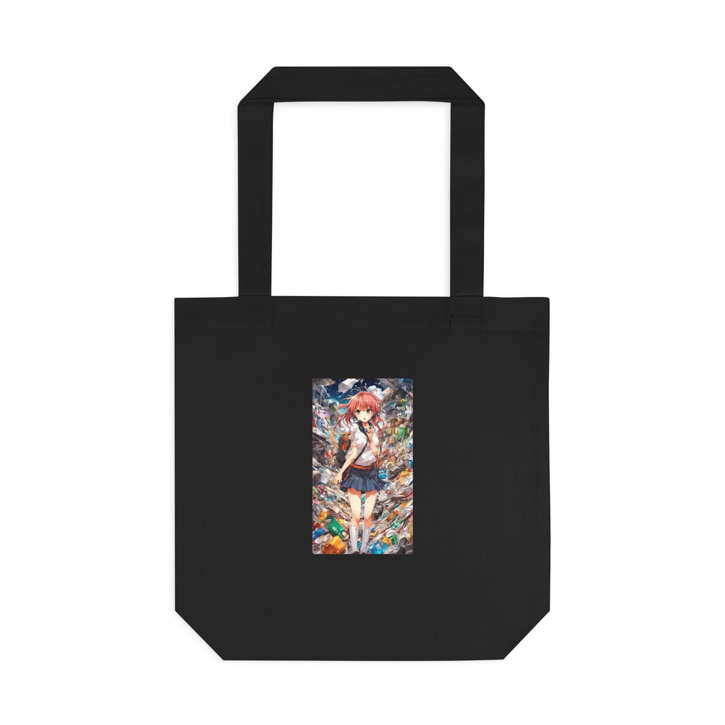 Recycling Day Anime Schoolgirl Eco Street Art Tote Bag