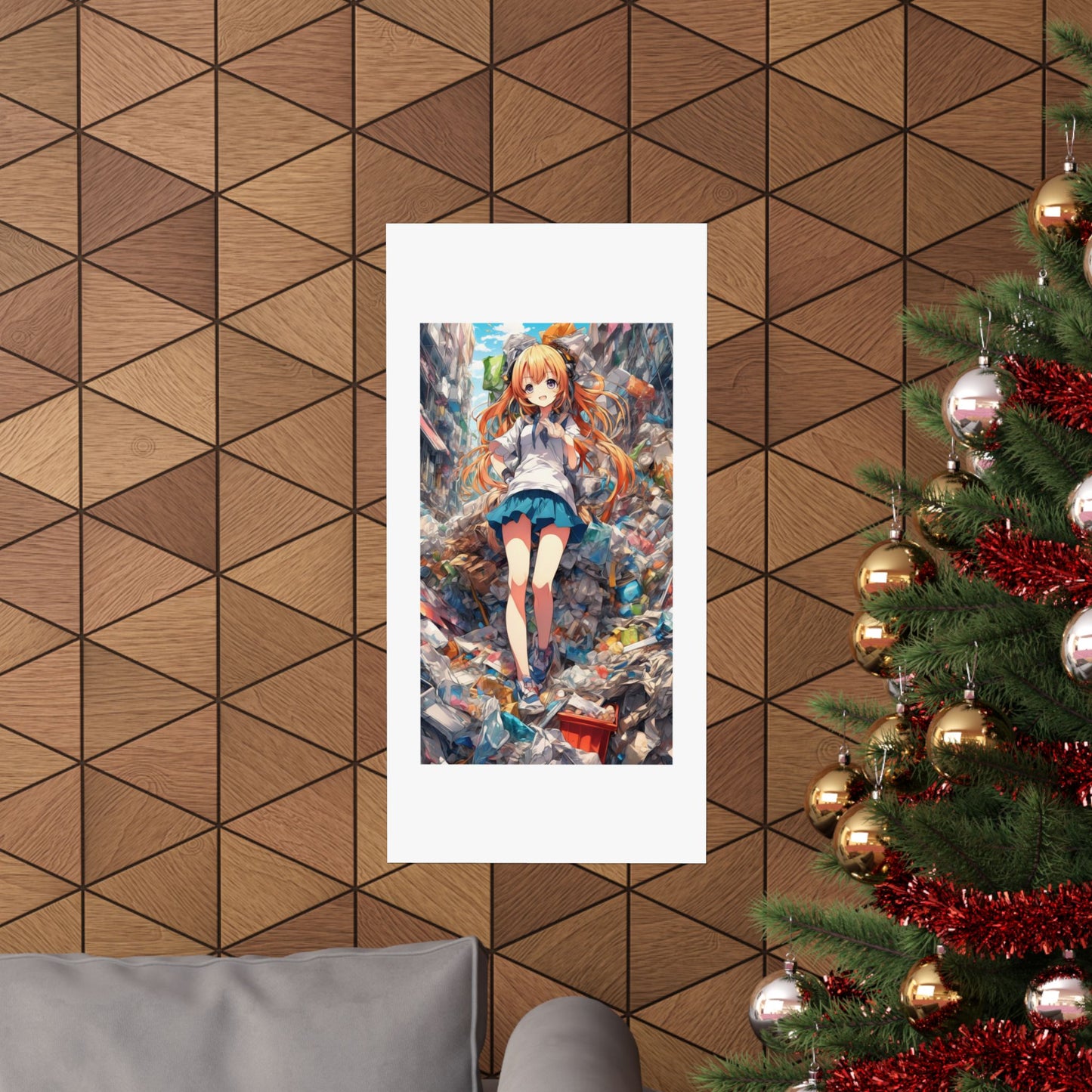 Recycling Rescue Anime Heroine Eco Street Art Poster