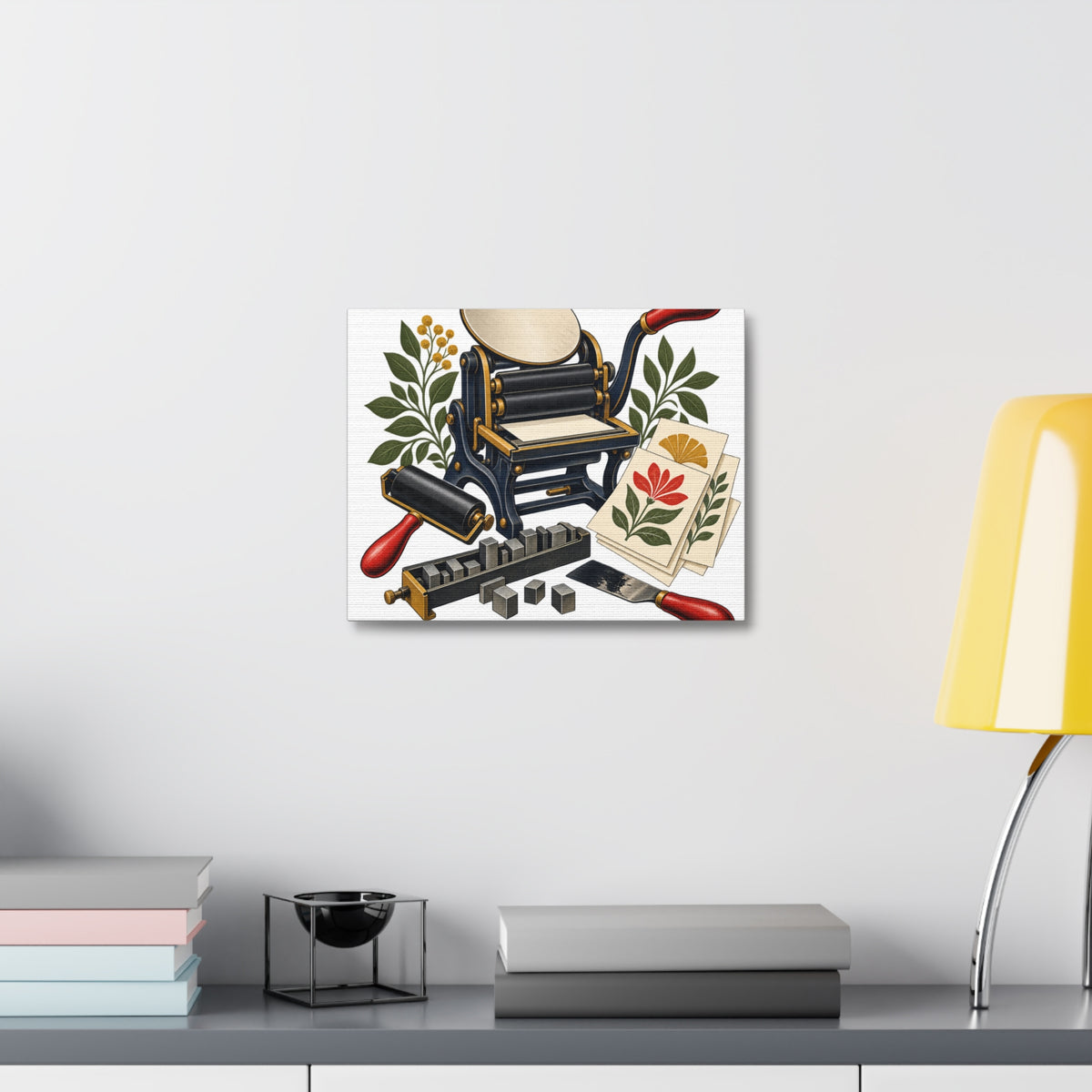 Botanical Letterpress Printshop Canvas