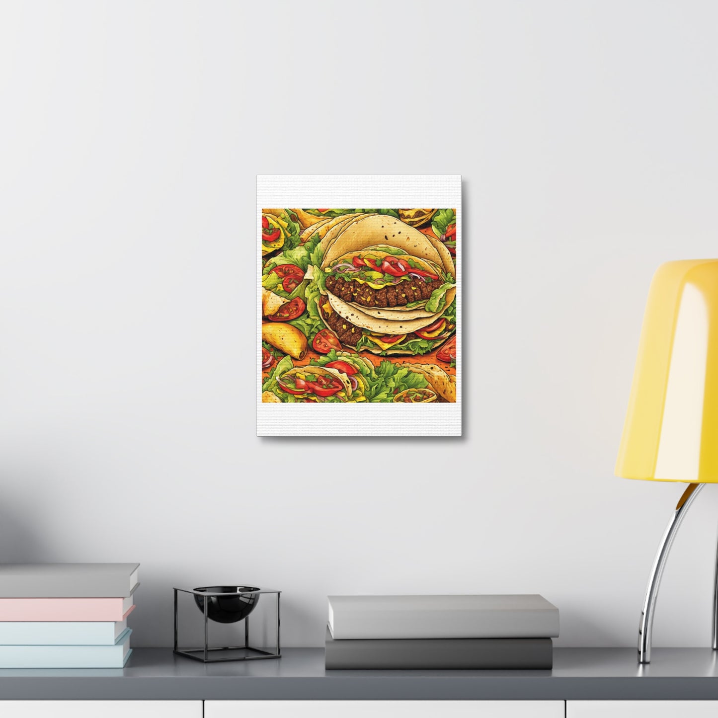 Stacked Taco Fiesta Foodie Gift Art Canvas