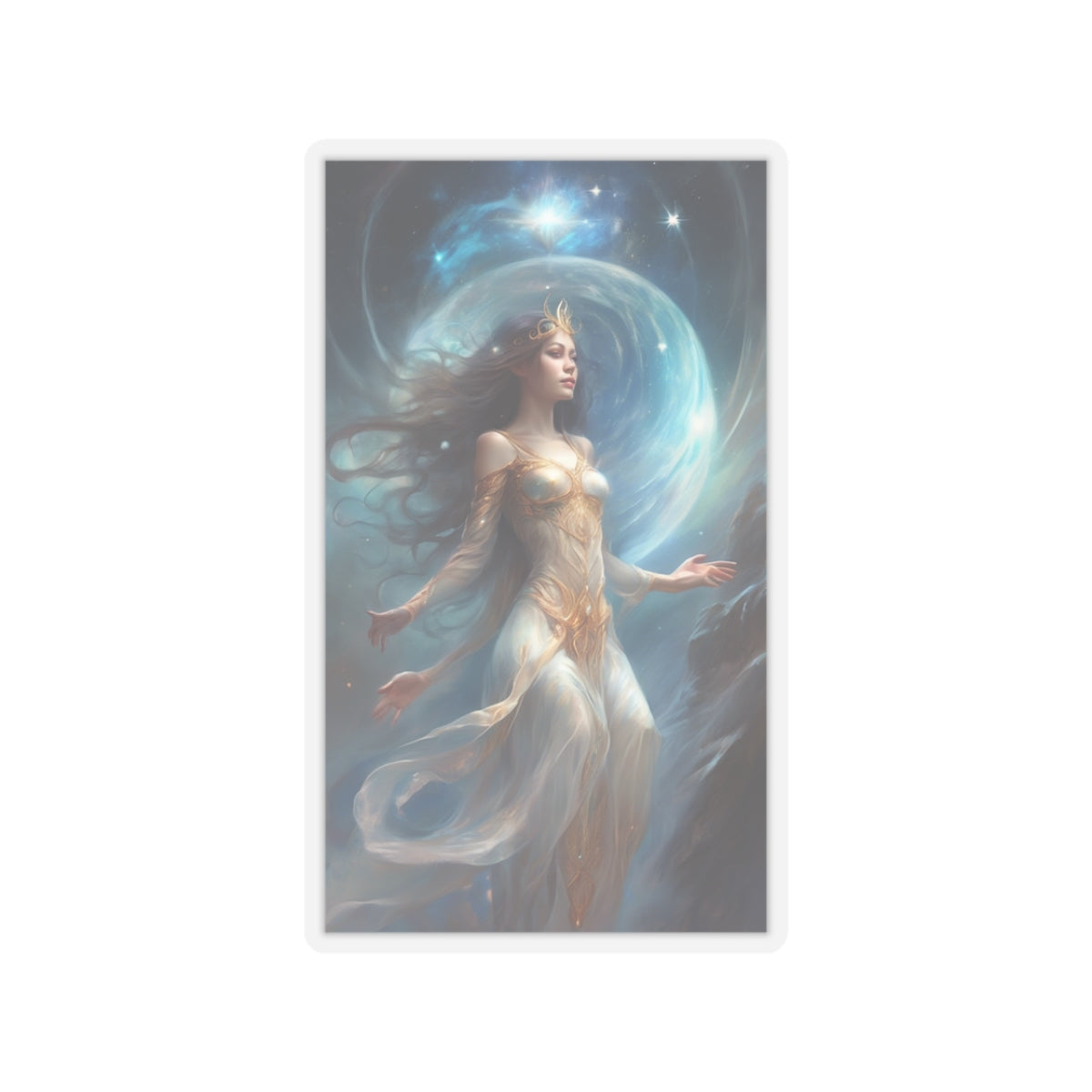 Lunar Celestial Queen Fantasy Portrait Sticker