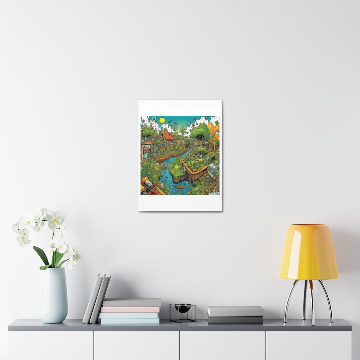 Whimsical Garden Stream Nature Gift Art Canvas