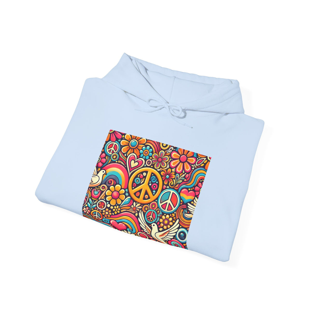 Colorful Peace Floral Pattern Hoodie
