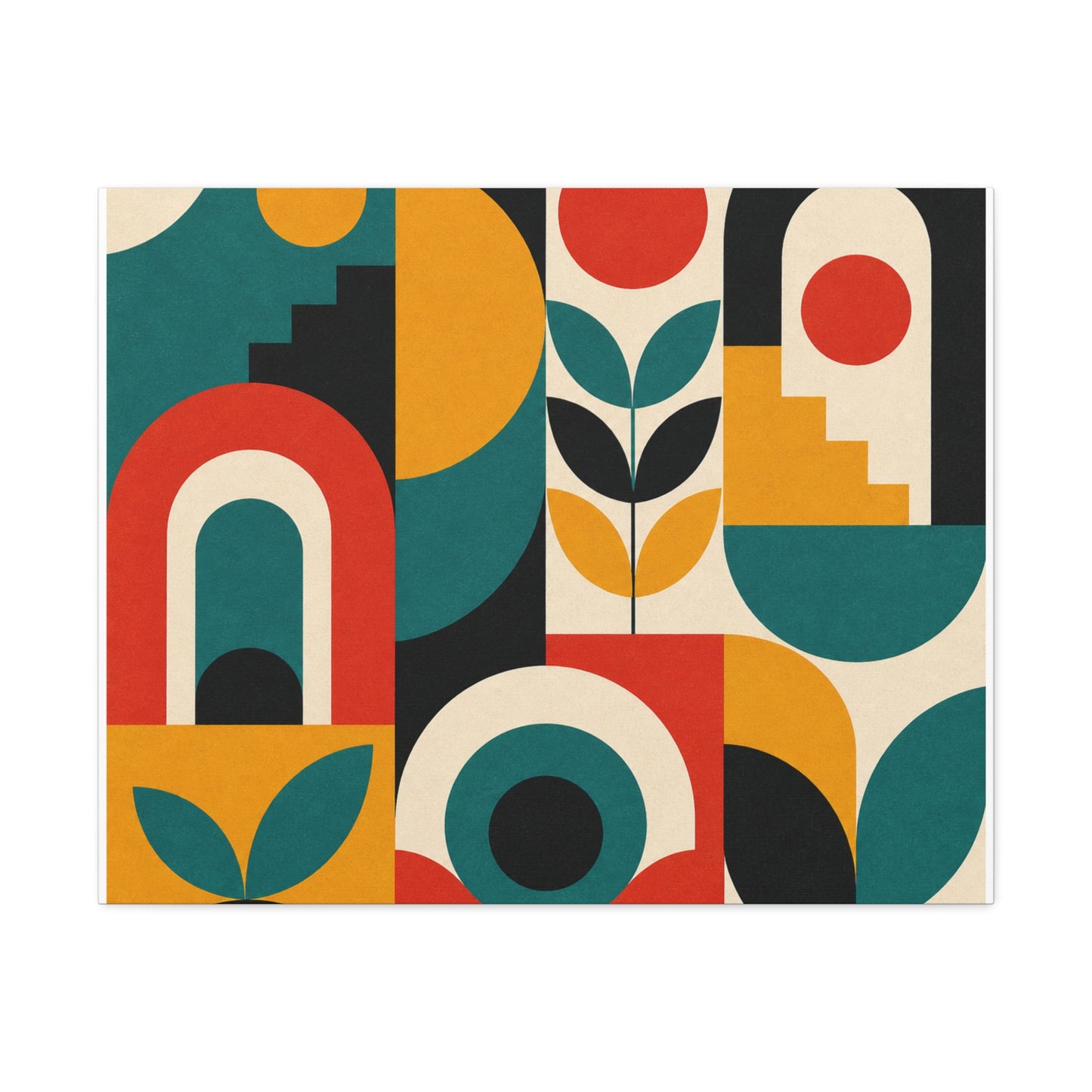 Mid Century Arches Botanical Geometric Canvas Art