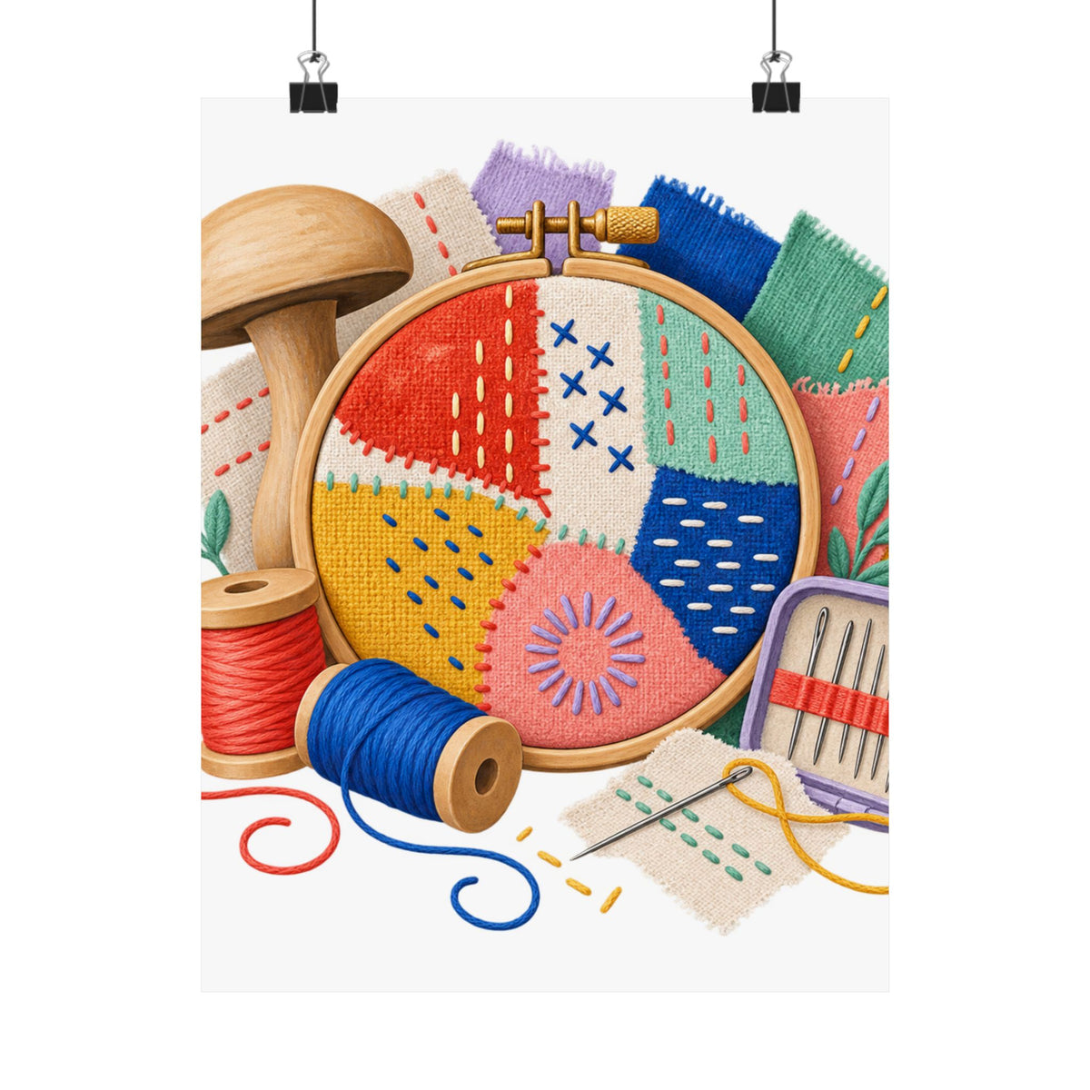 Colorful Visible Mending Workshop Poster