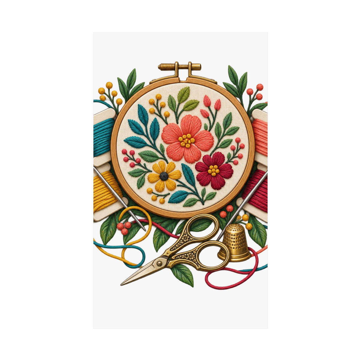 Botanical Embroidery Workshop Poster