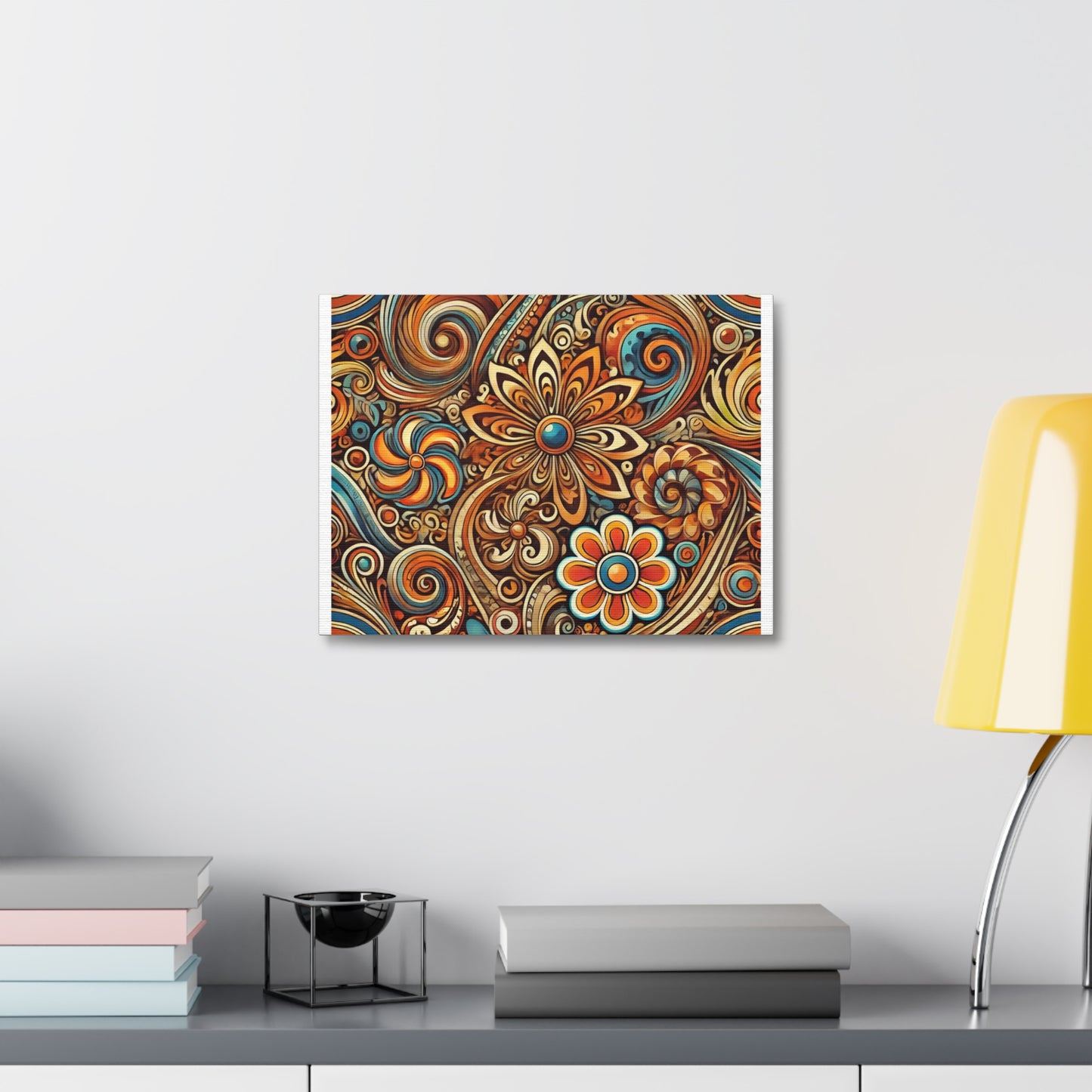 Ornate Abstract Floral Paisley Pattern Canvas