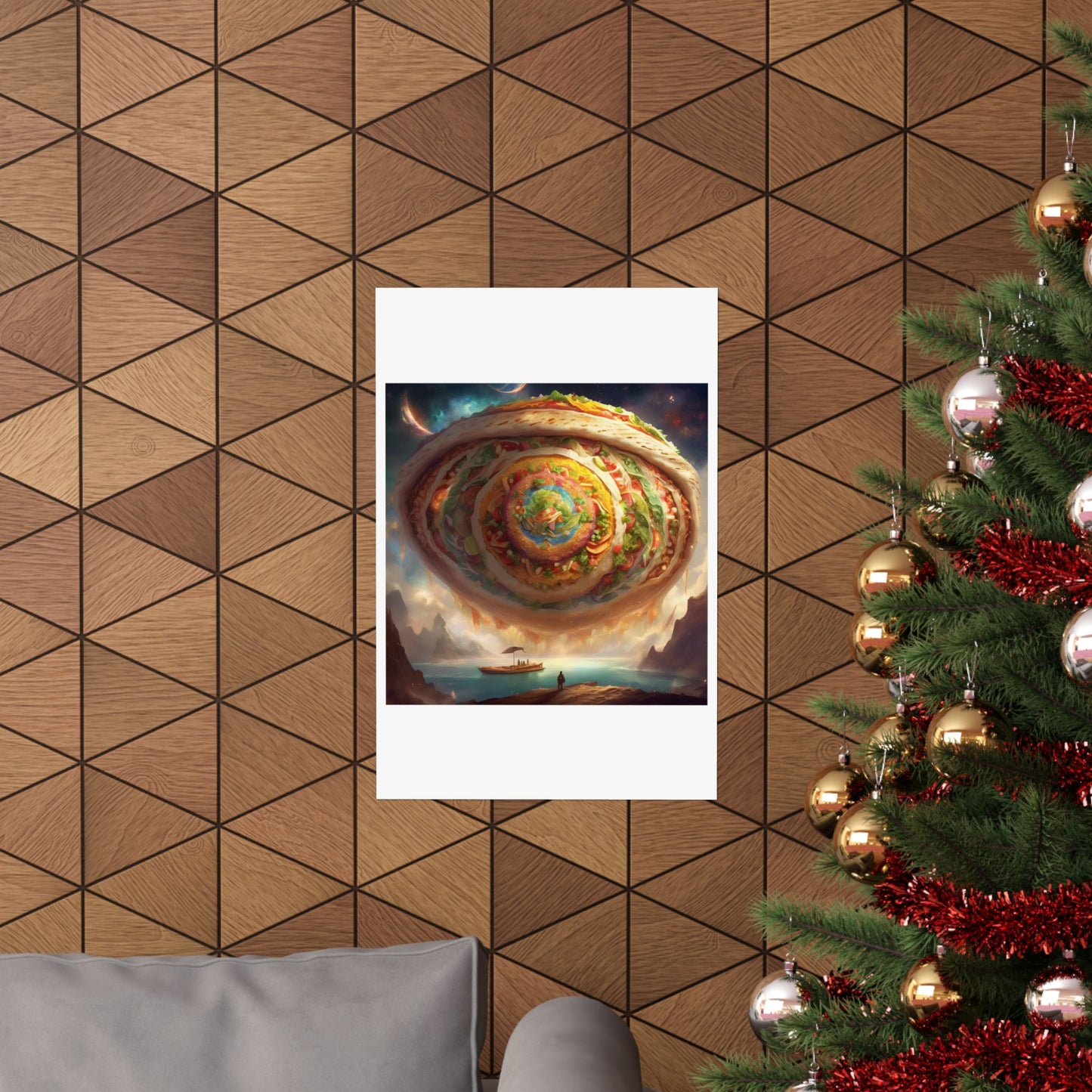 Cosmic Taco Portal Surreal Food Fantasy Art Poster
