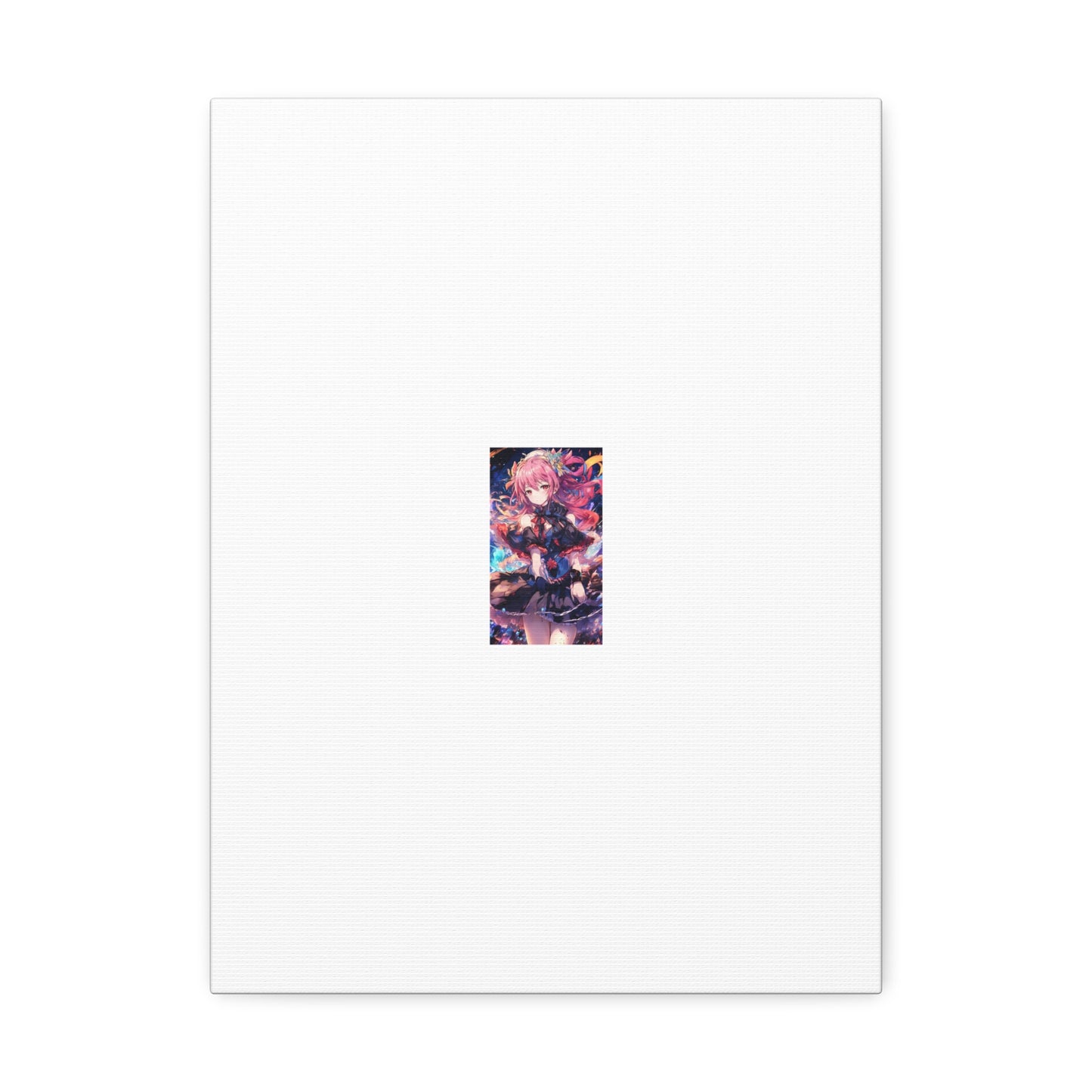 Pink Haired Fantasy Heroine Anime Portrait Canvas Wall Art