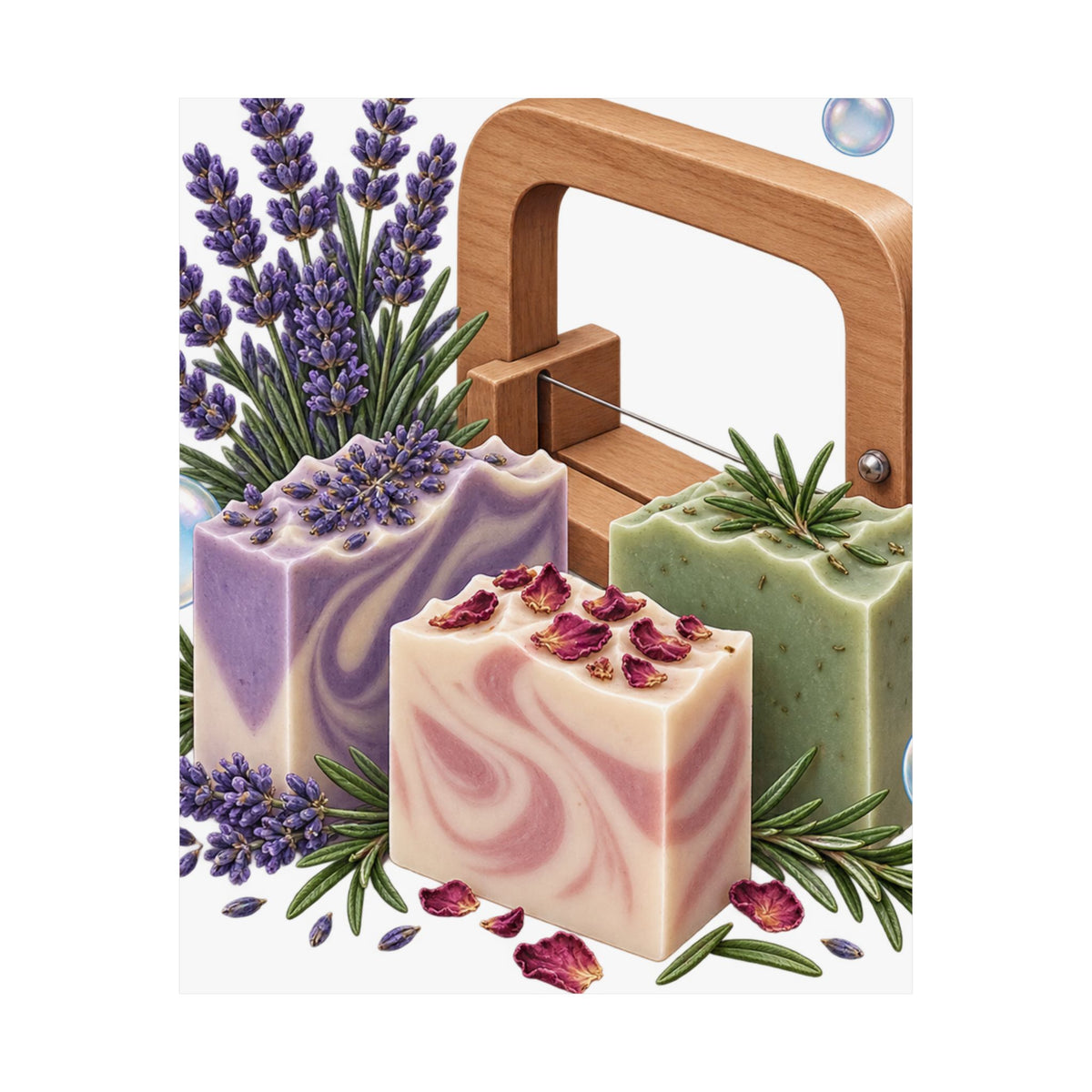Botanical Soap Making Lavender and Herbs Poster