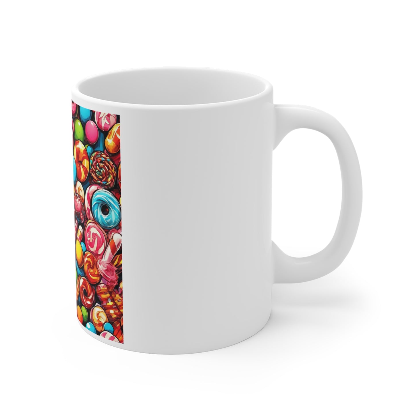 Colorful Candy and Lollipop Pattern Coffee Mug