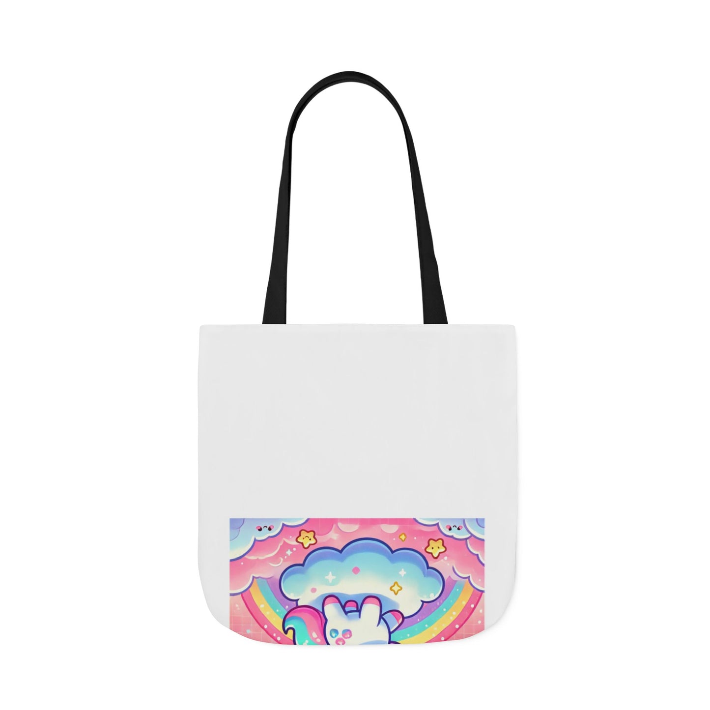 Pastel Rainbow Unicorn Cloud Kawaii Canvas Tote Bag