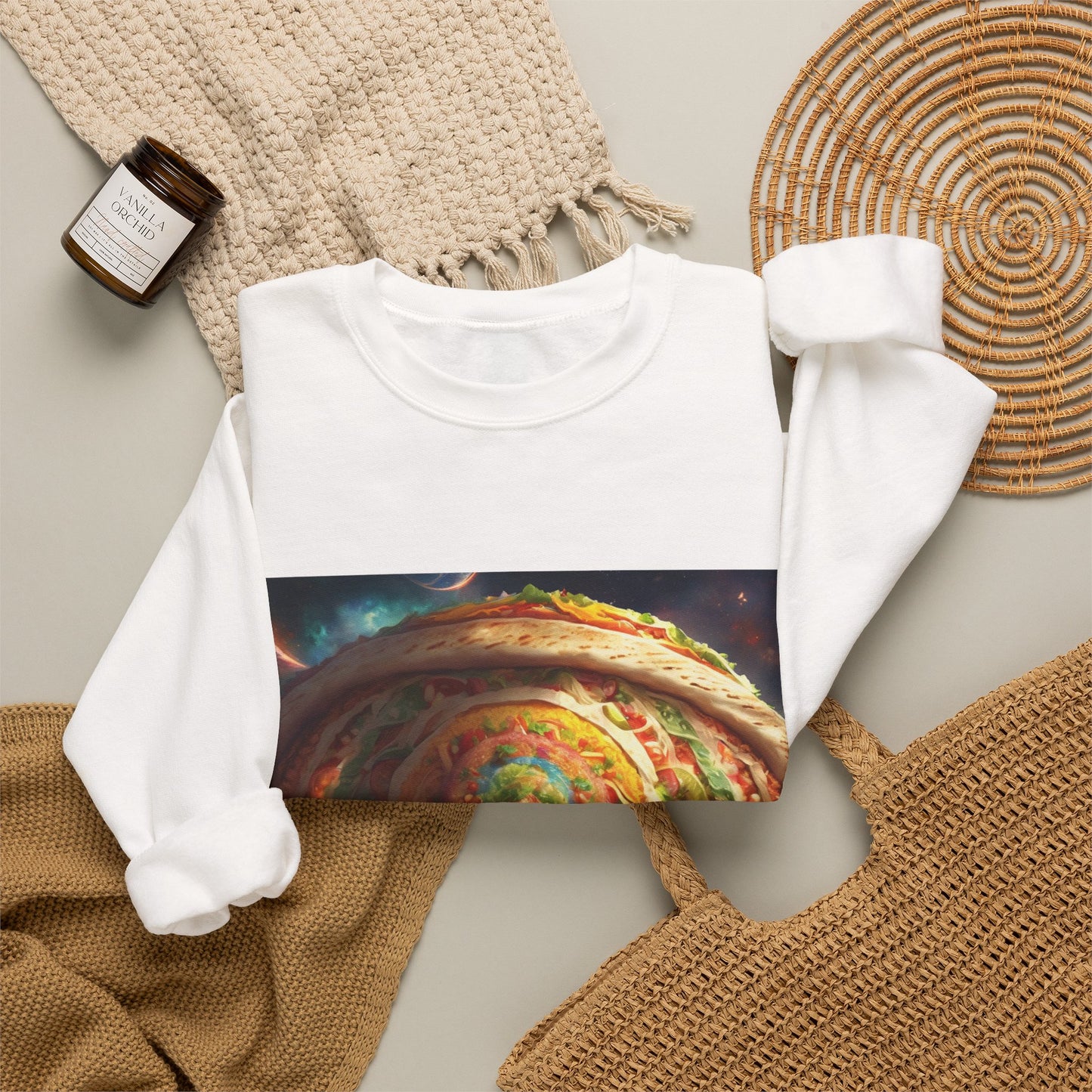 Cosmic Taco Portal Surreal Food Fantasy Art Sweatshirt