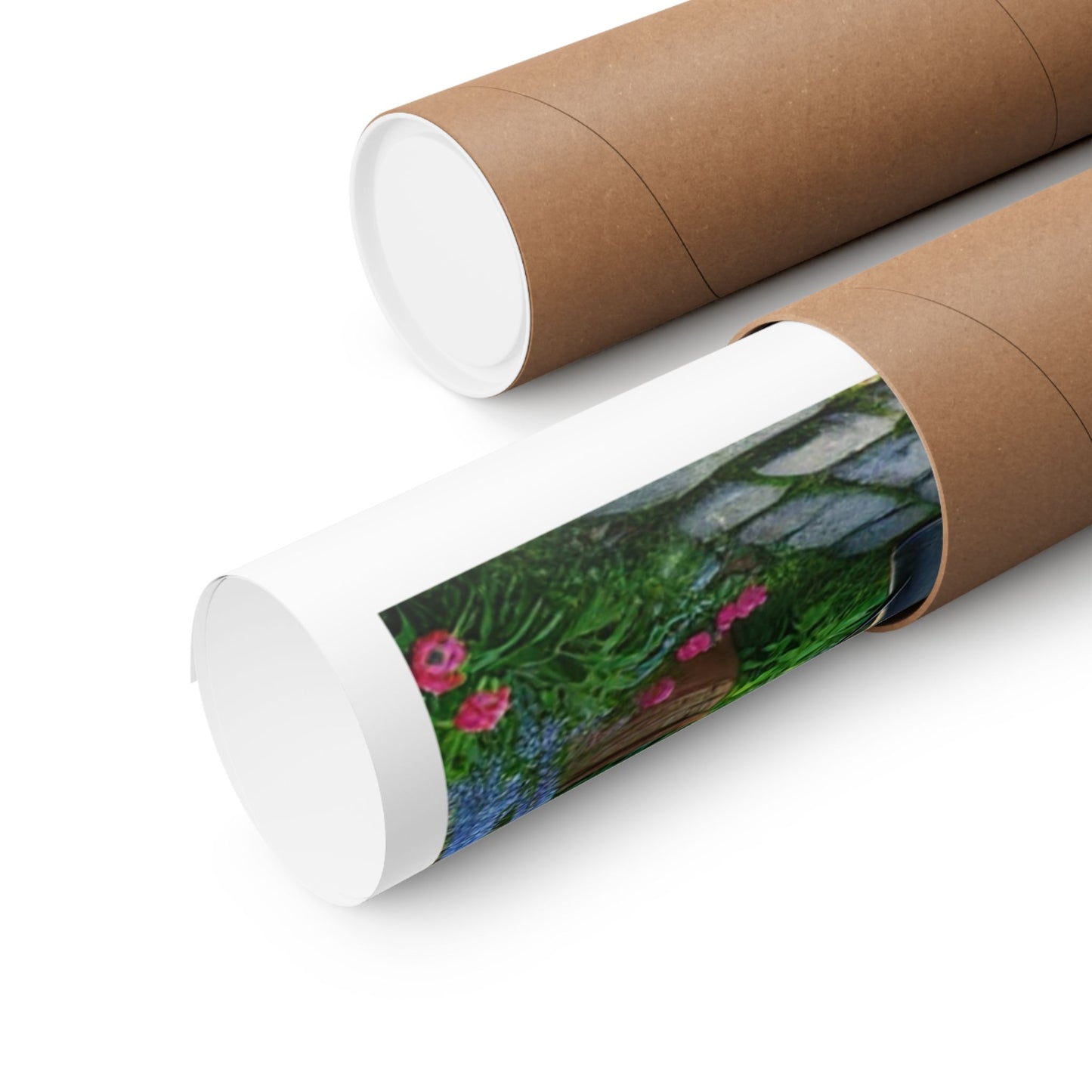 Sunlit Spring Flower Garden Bench Poster