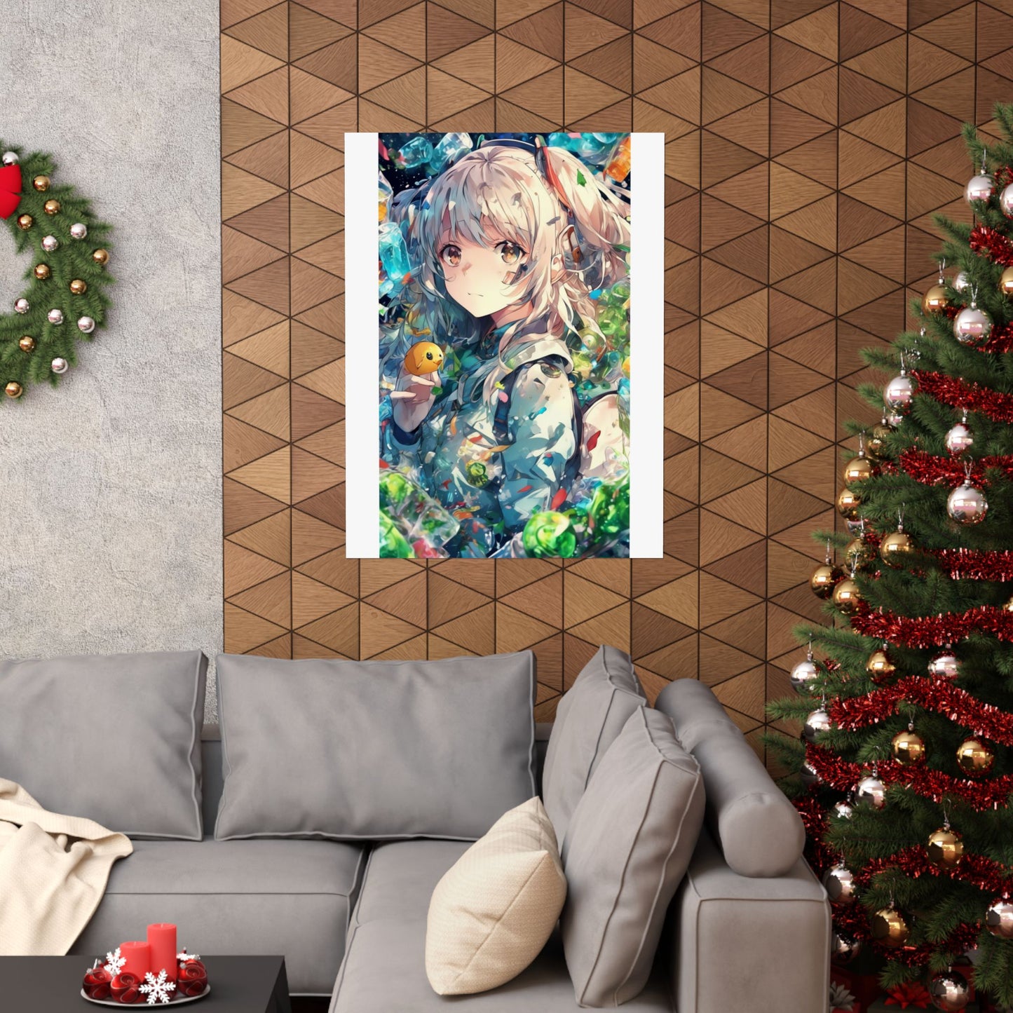 Crystal Bottle Anime Portrait Colorful Wall Poster