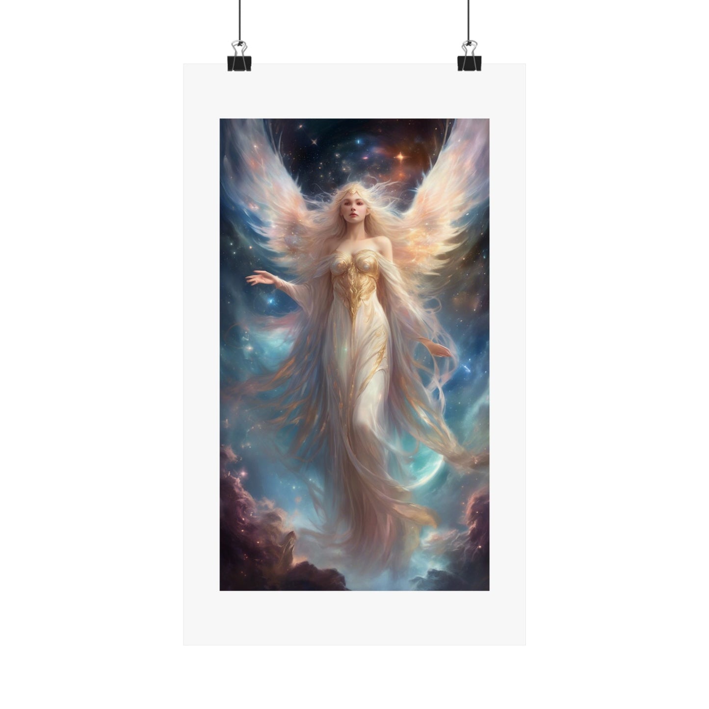 Celestial Winged Heroine Fantasy Portrait Poster