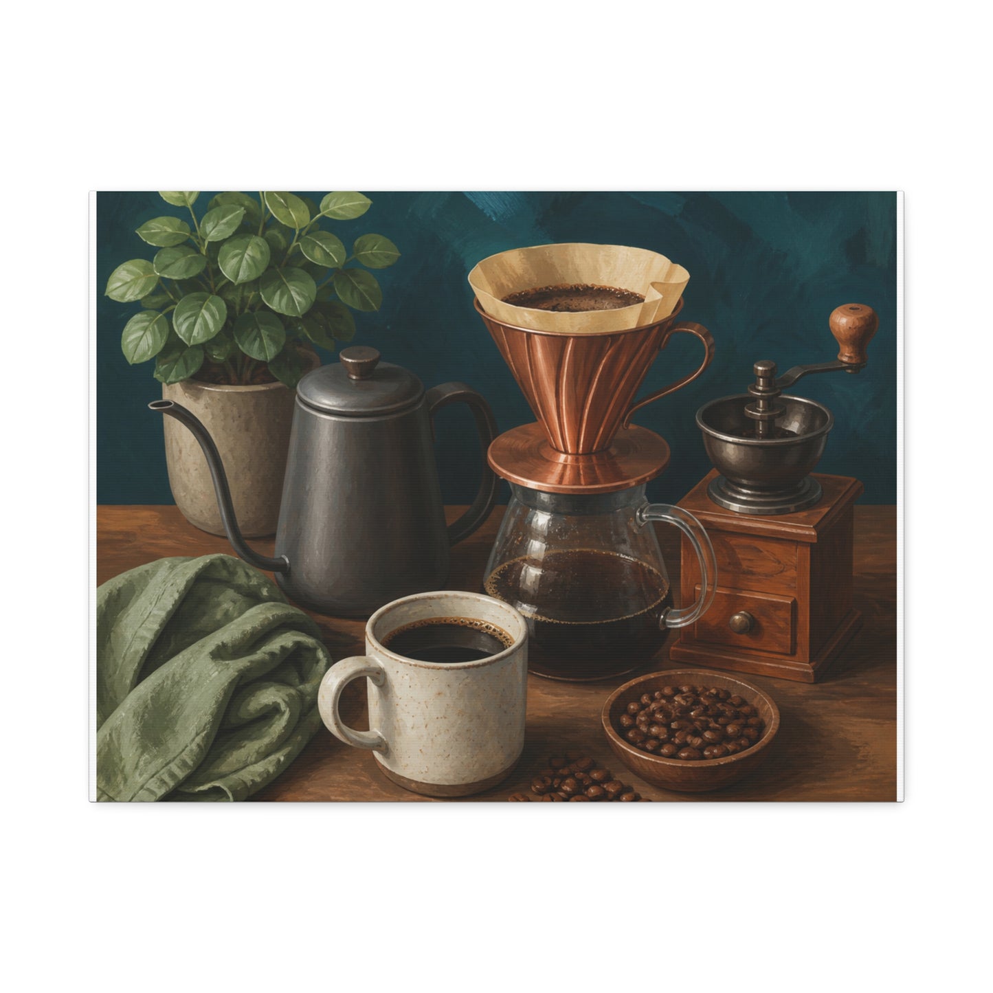 Warm Home Coffee Brewing Art Canvas Art