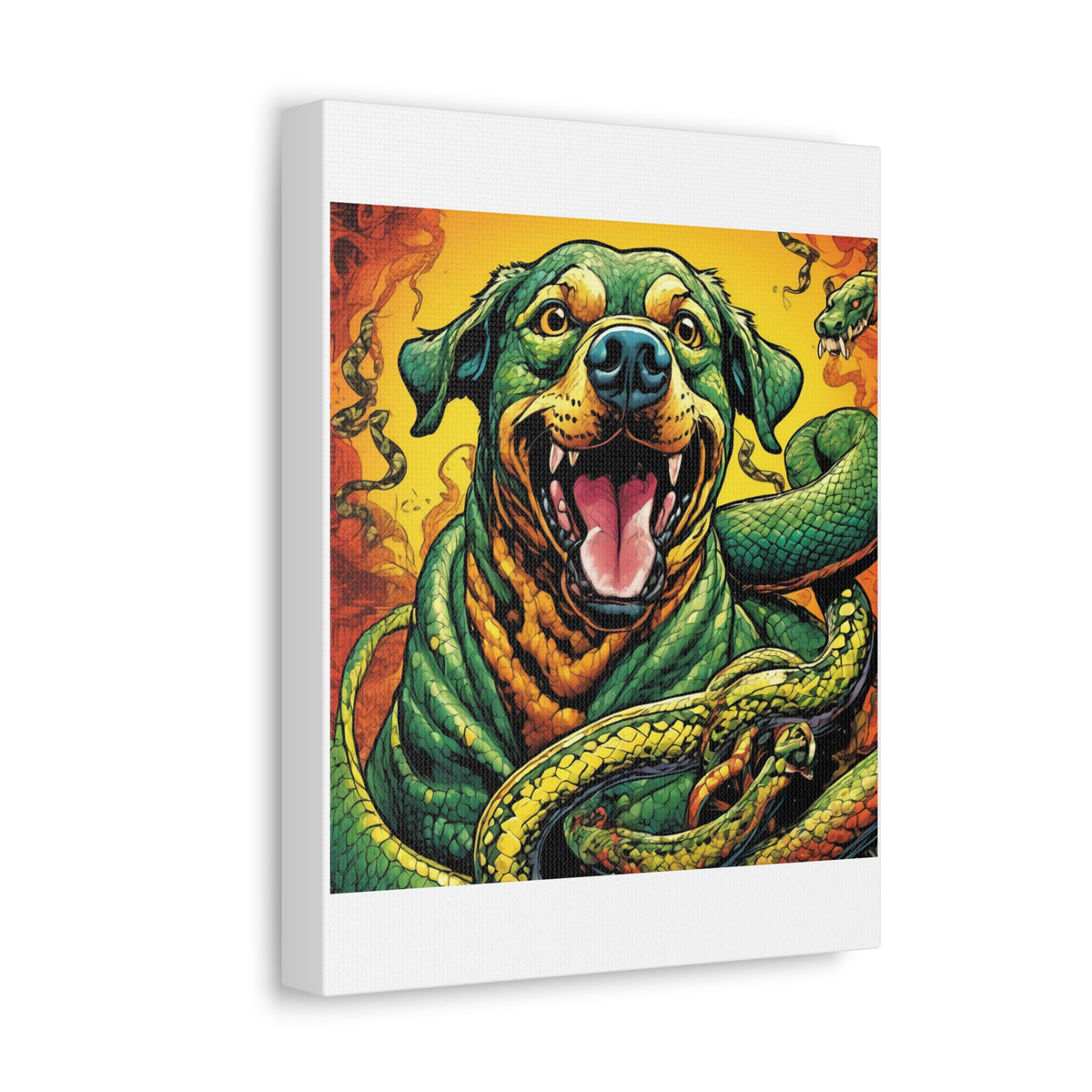 Surreal Serpent Hound Dark Fantasy Canvas Wall Art