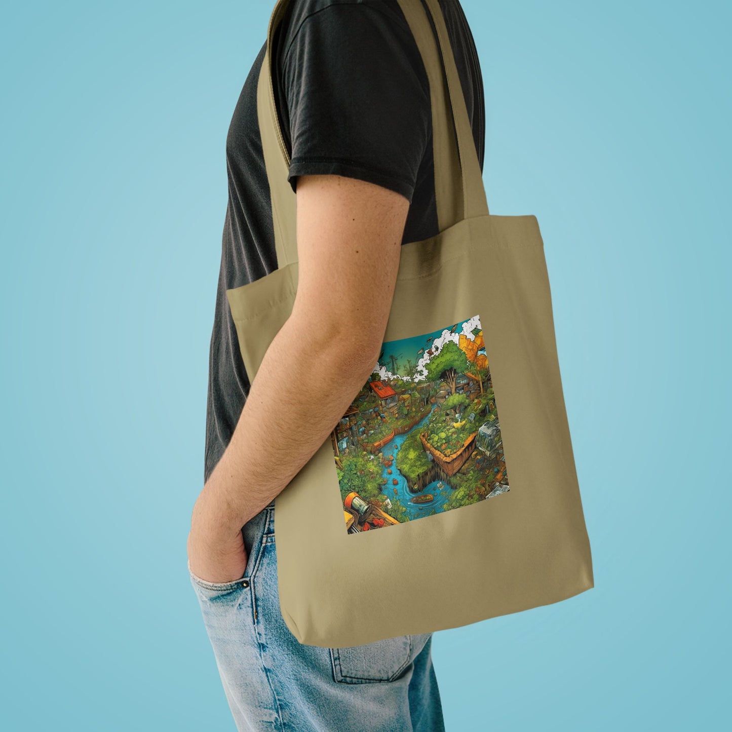 Whimsical Garden Stream Nature Gift Art Tote Bag