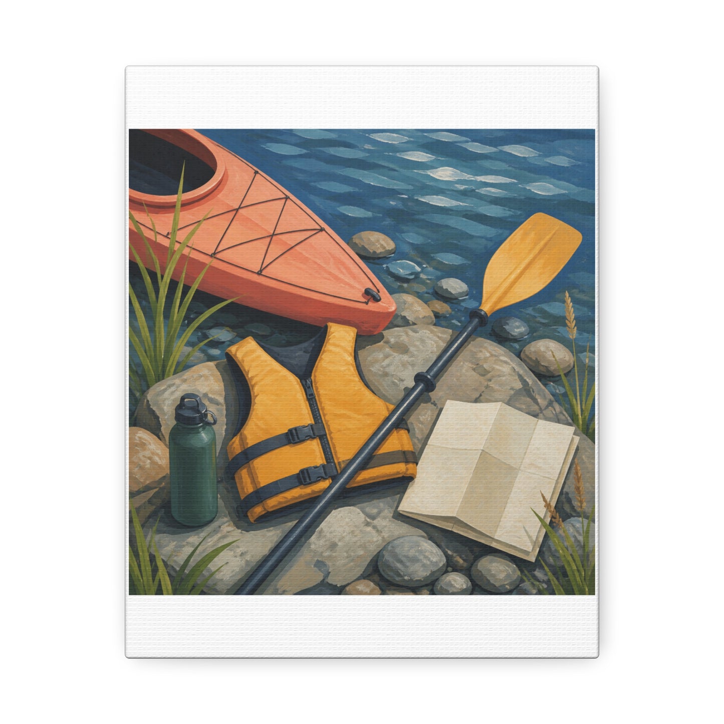 Calm Kayaking Adventure Art Canvas Art