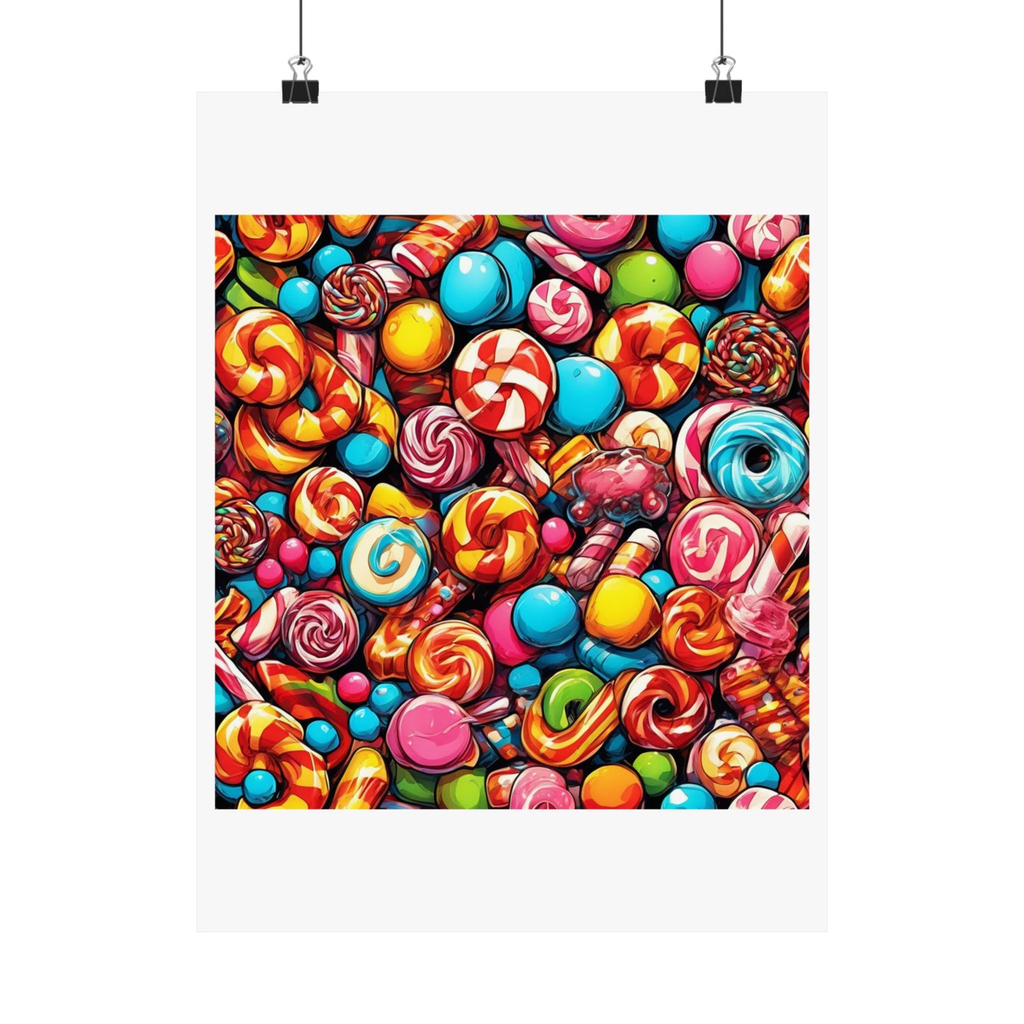 Colorful Candy and Lollipop Pattern Poster