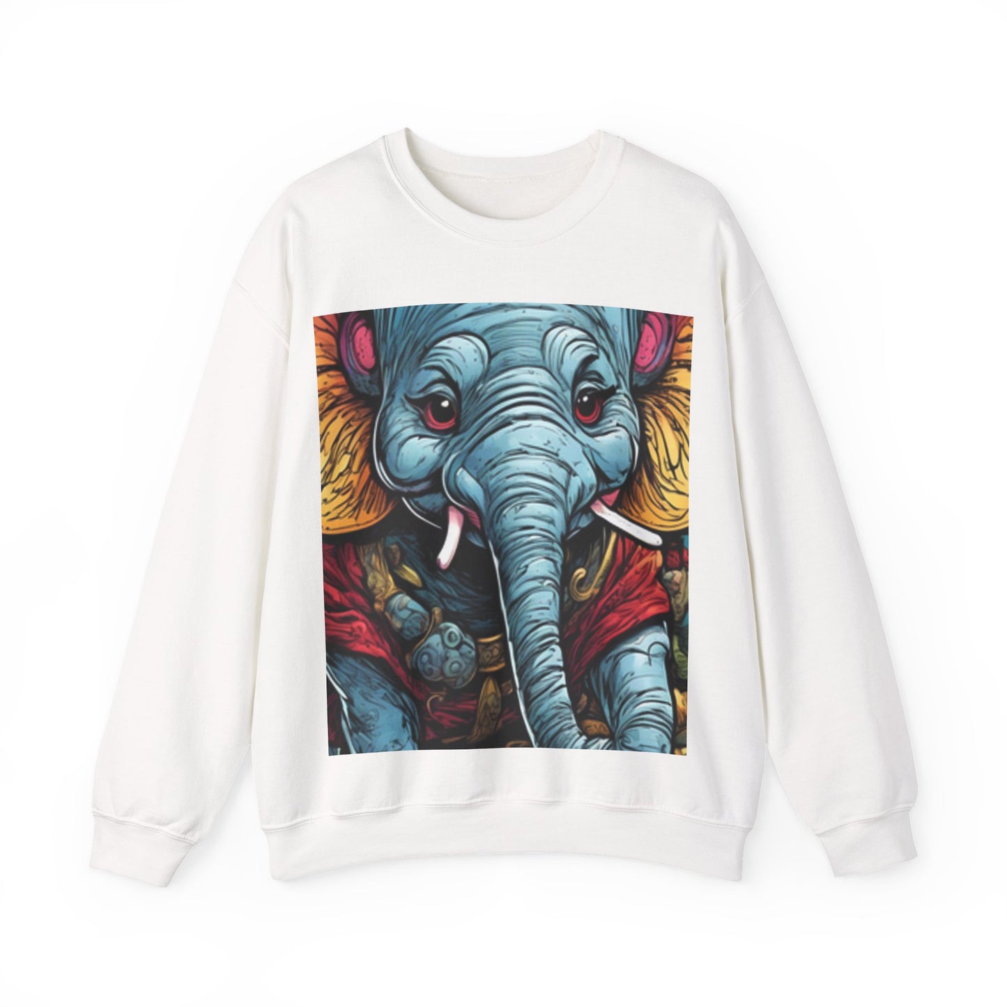 Colorful Elephant Garden Parade Cute Wildlife Art Sweatshirt