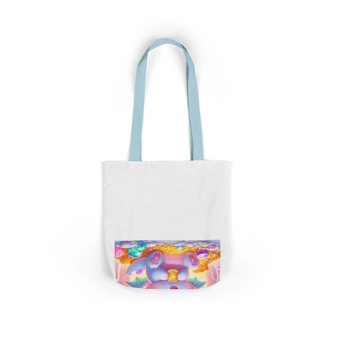 Pastel Treasure Dragon Kawaii Fantasy Canvas Tote Bag