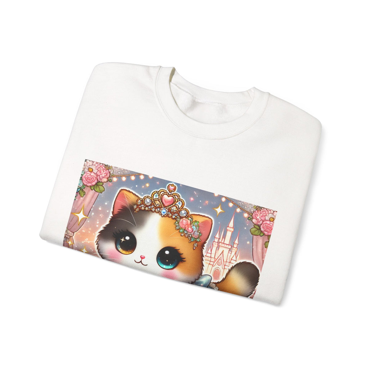 Pastel Princess Calico Cat Fantasy Sweatshirt