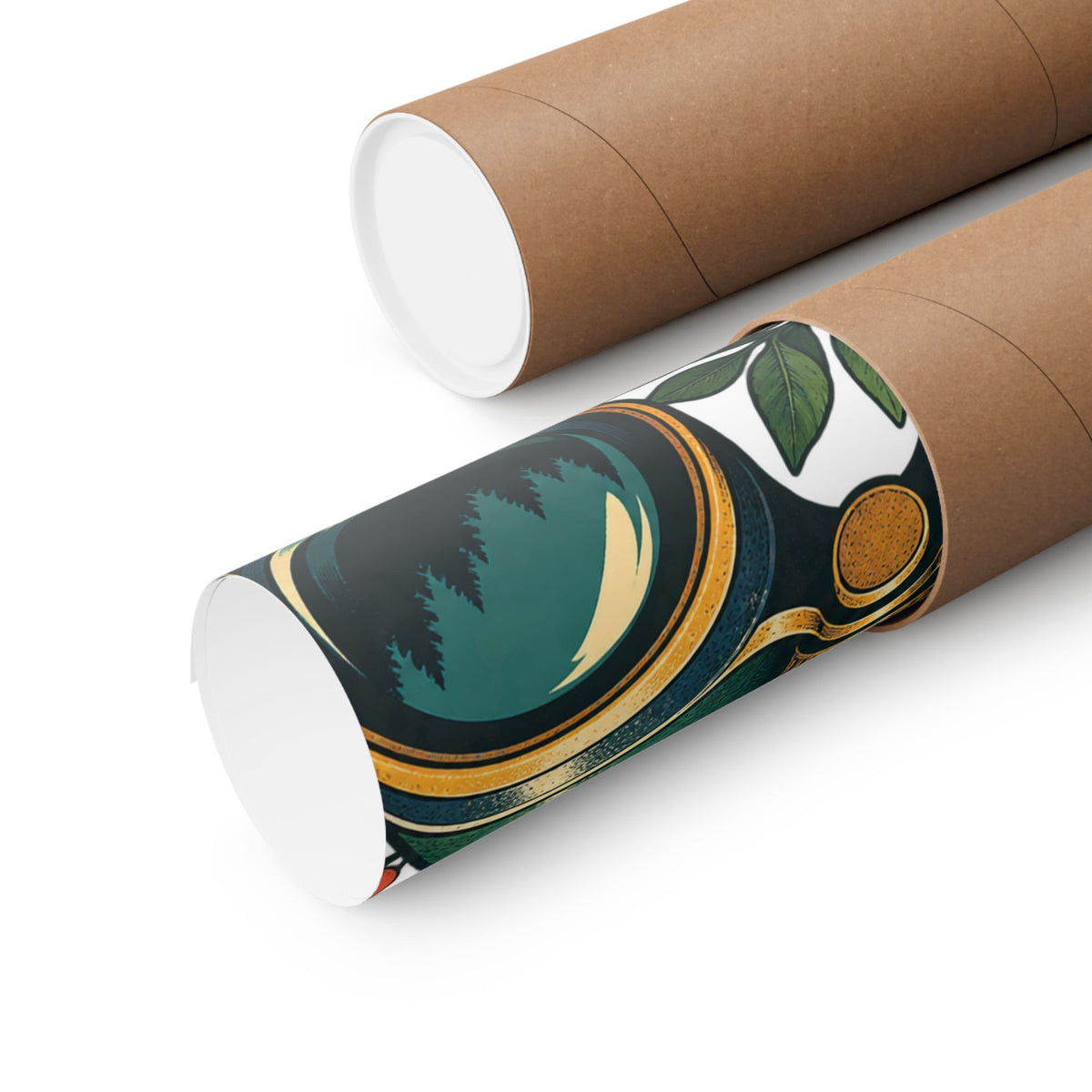 Retro Binoculars and Botanical Birdwatching Art Poster