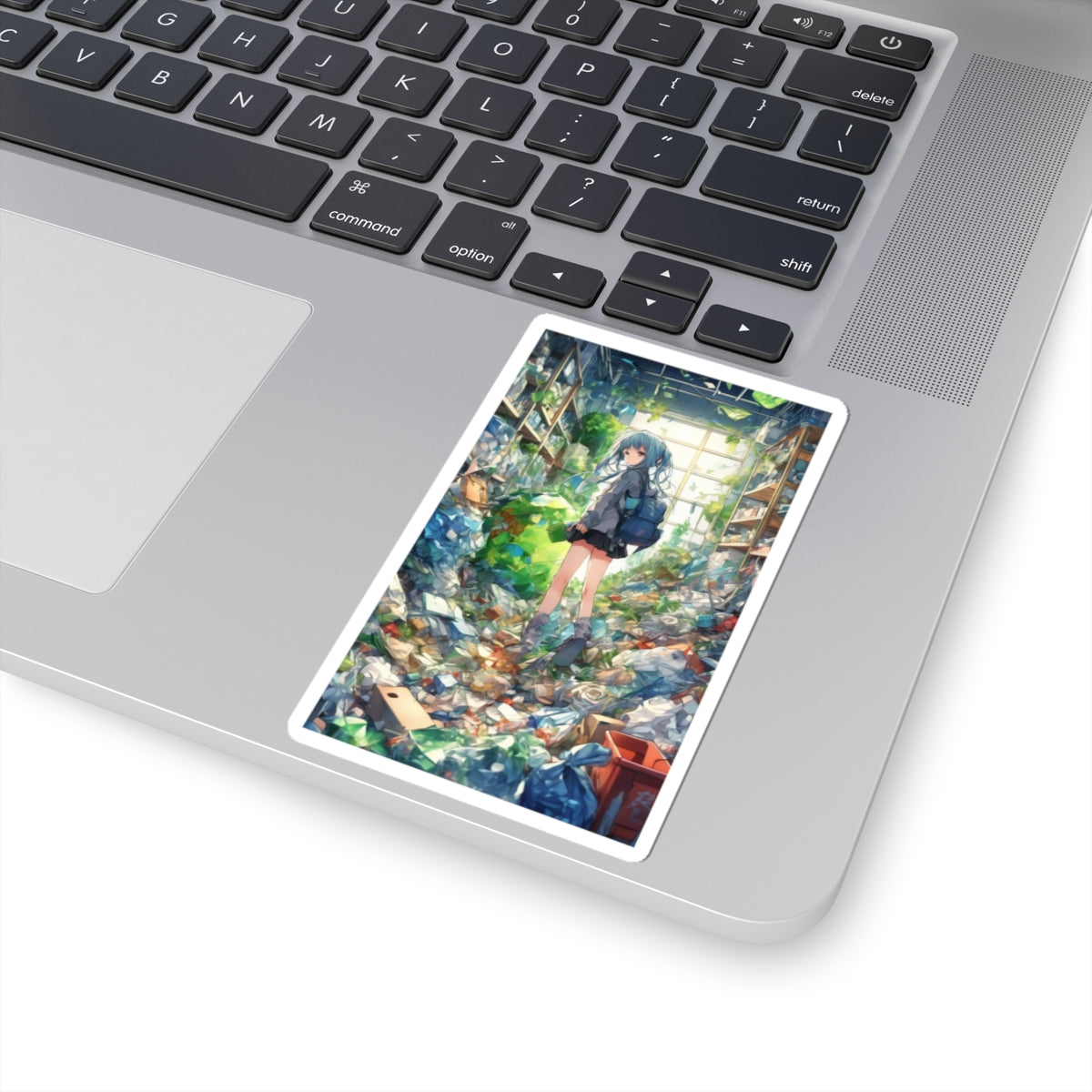 Green Recycling Alley Anime Girl Green City Sticker