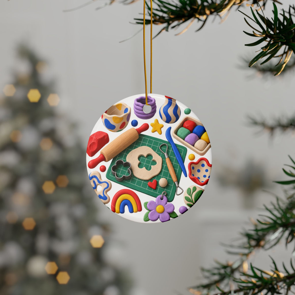 Miniature Clay Sculpting Workshop Round Ornament