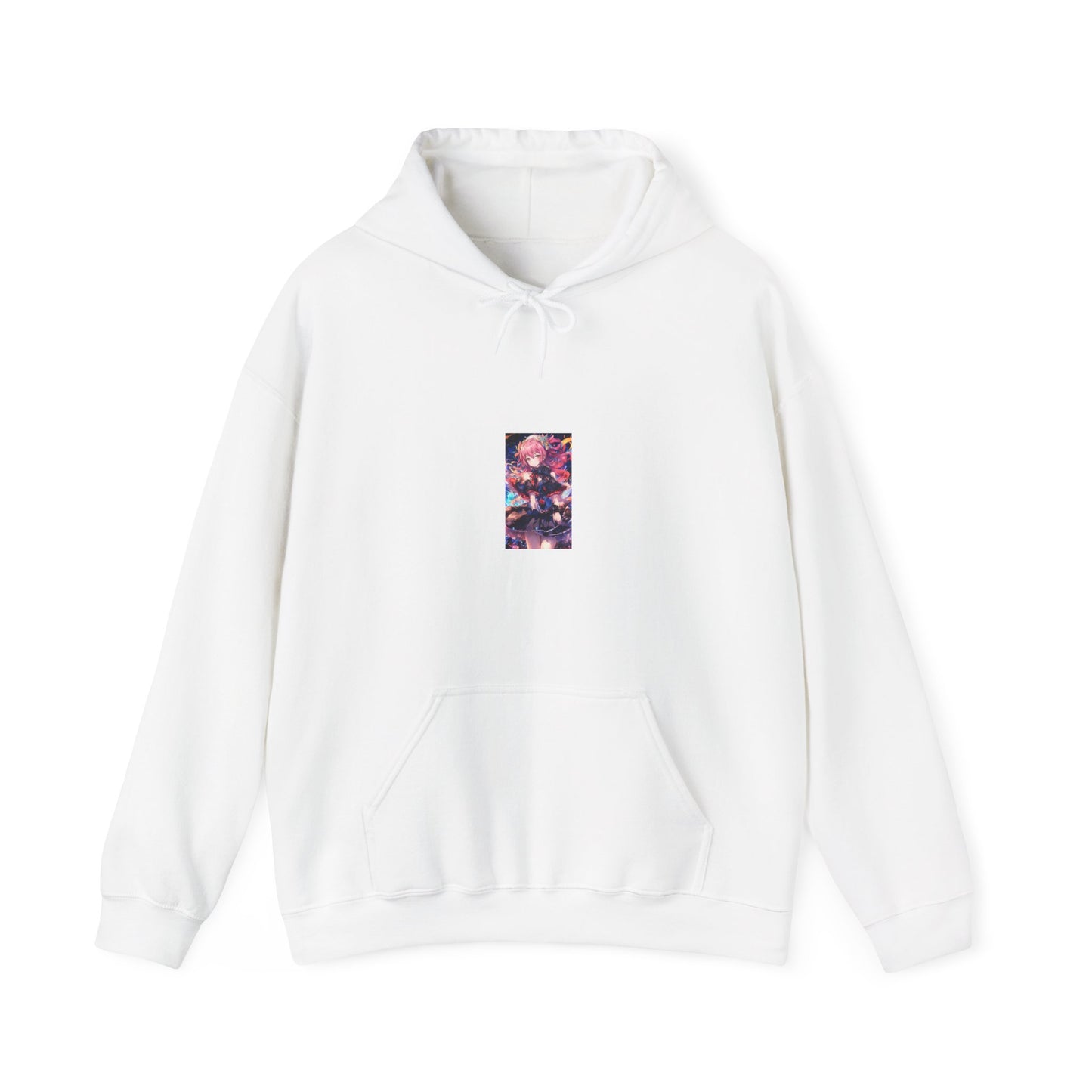 Pink Haired Fantasy Heroine Anime Portrait Cozy Hoodie