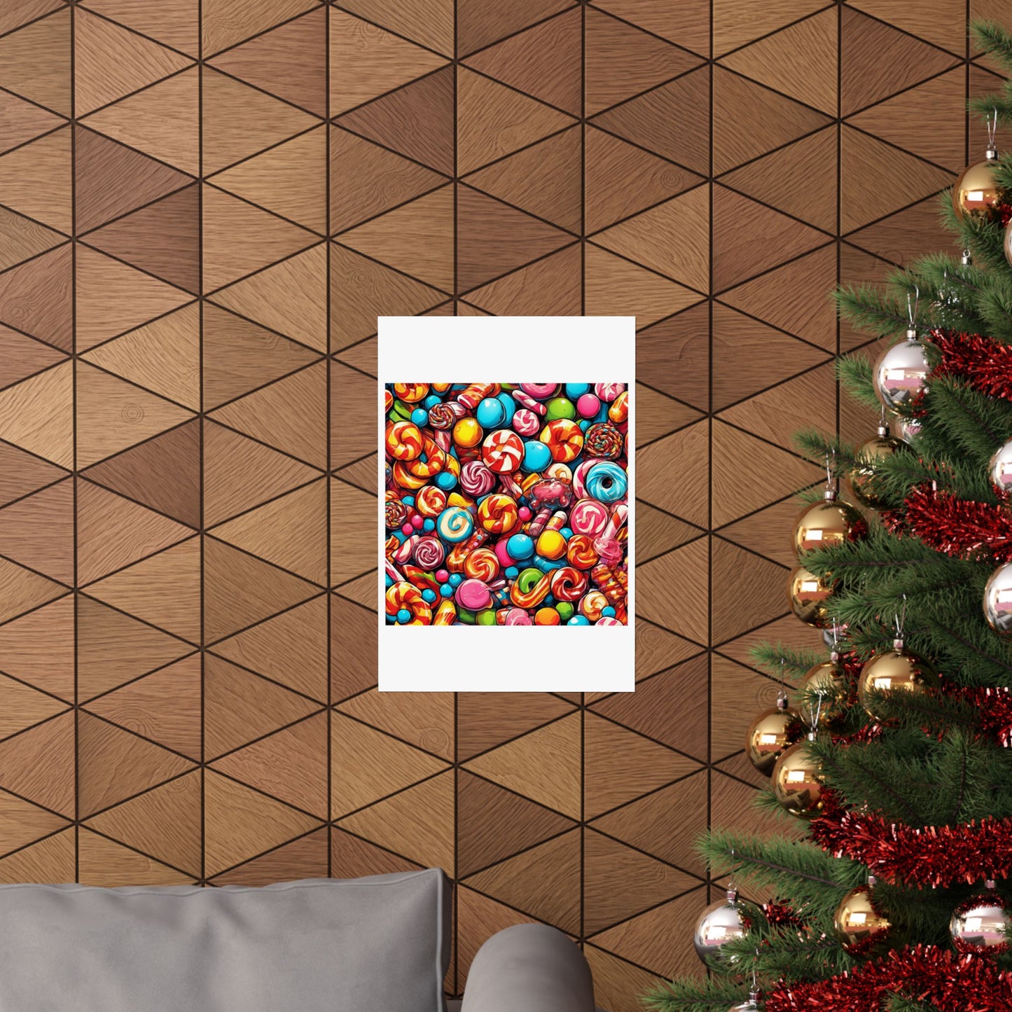 Colorful Candy and Lollipop Pattern Poster