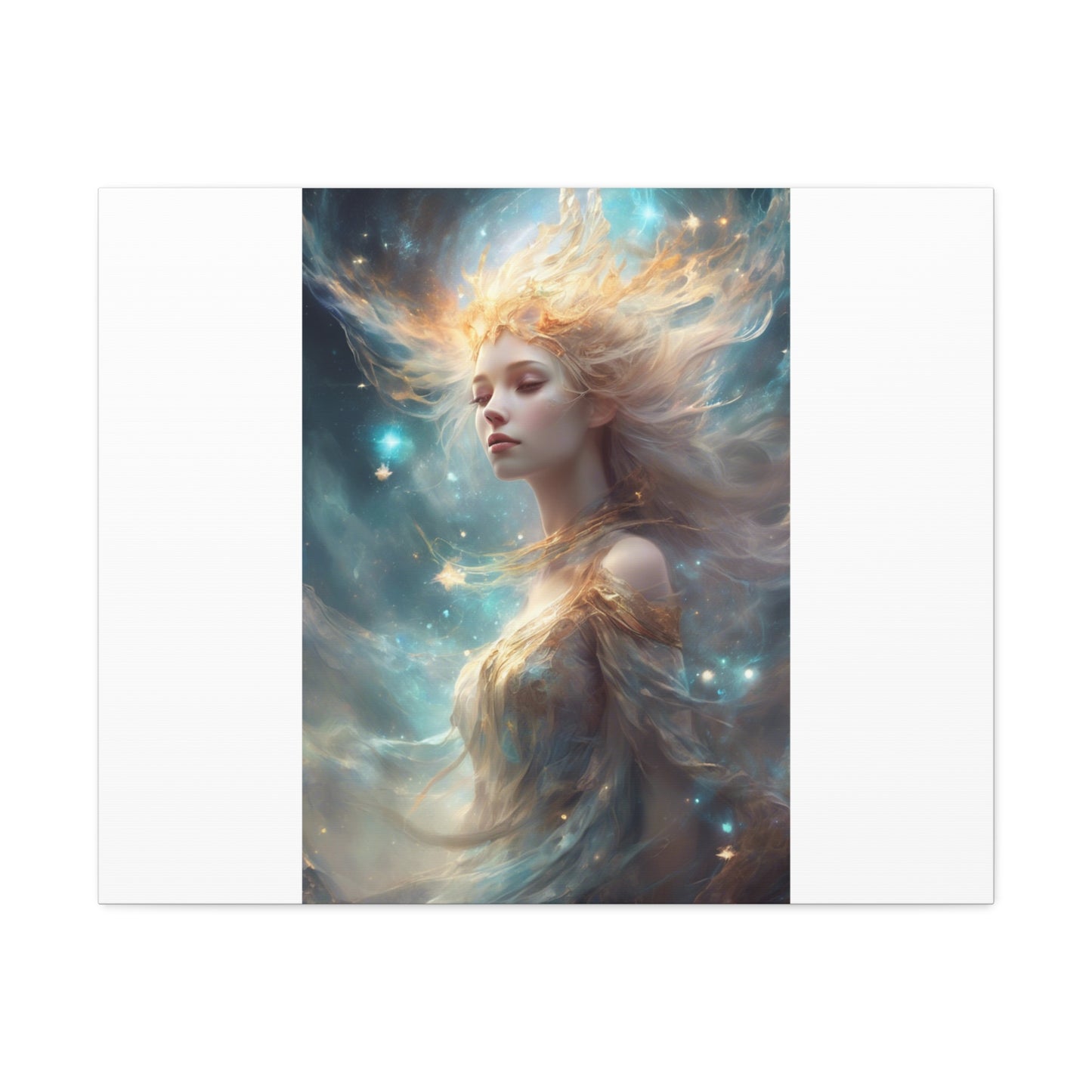 Solar Celestial Spirit Fantasy Portrait Canvas