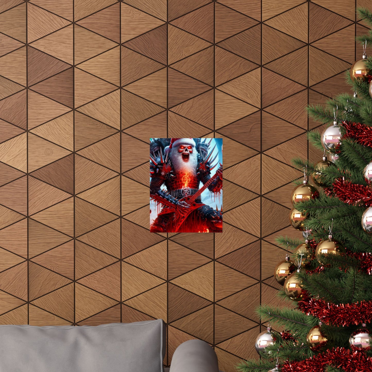 Heavy Metal Santa Holiday Concert Music Room Poster