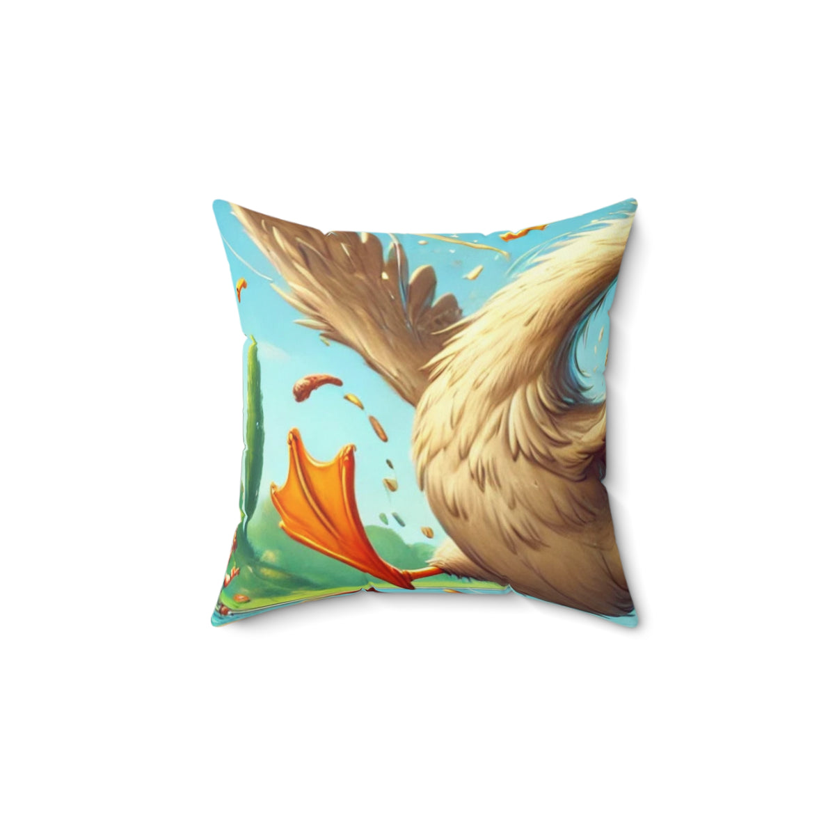 Chaotic Picnic Duck Funny Summer Decorative Pillow