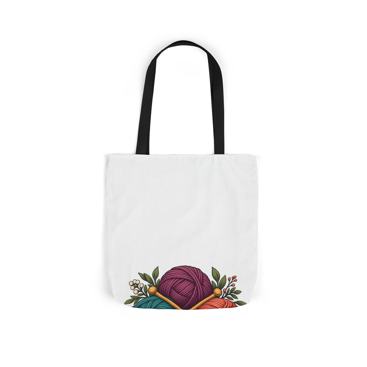 Retro Yarn and Knitting Botanical Art Tote Bag