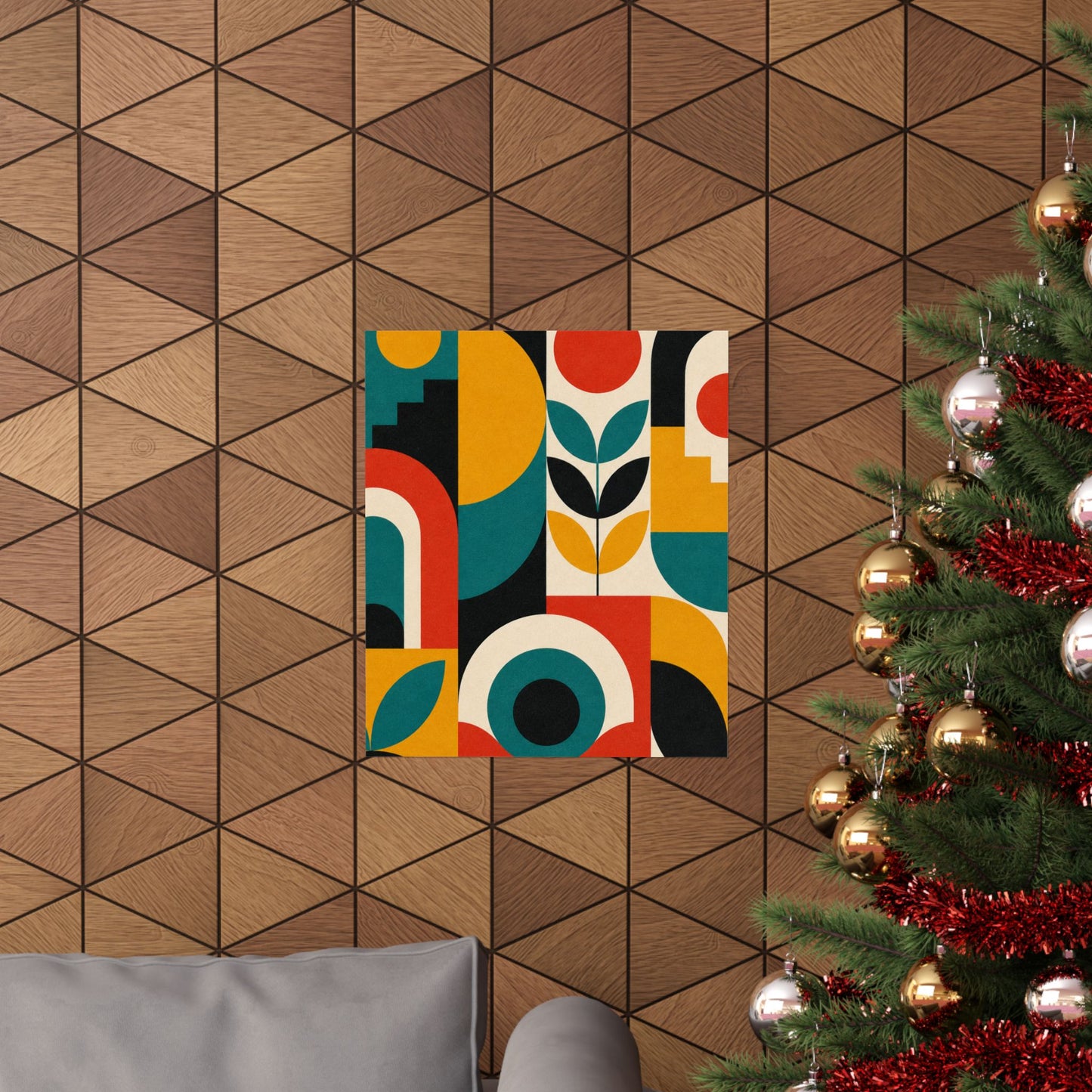 Mid Century Arches Botanical Geometric Abstract Poster