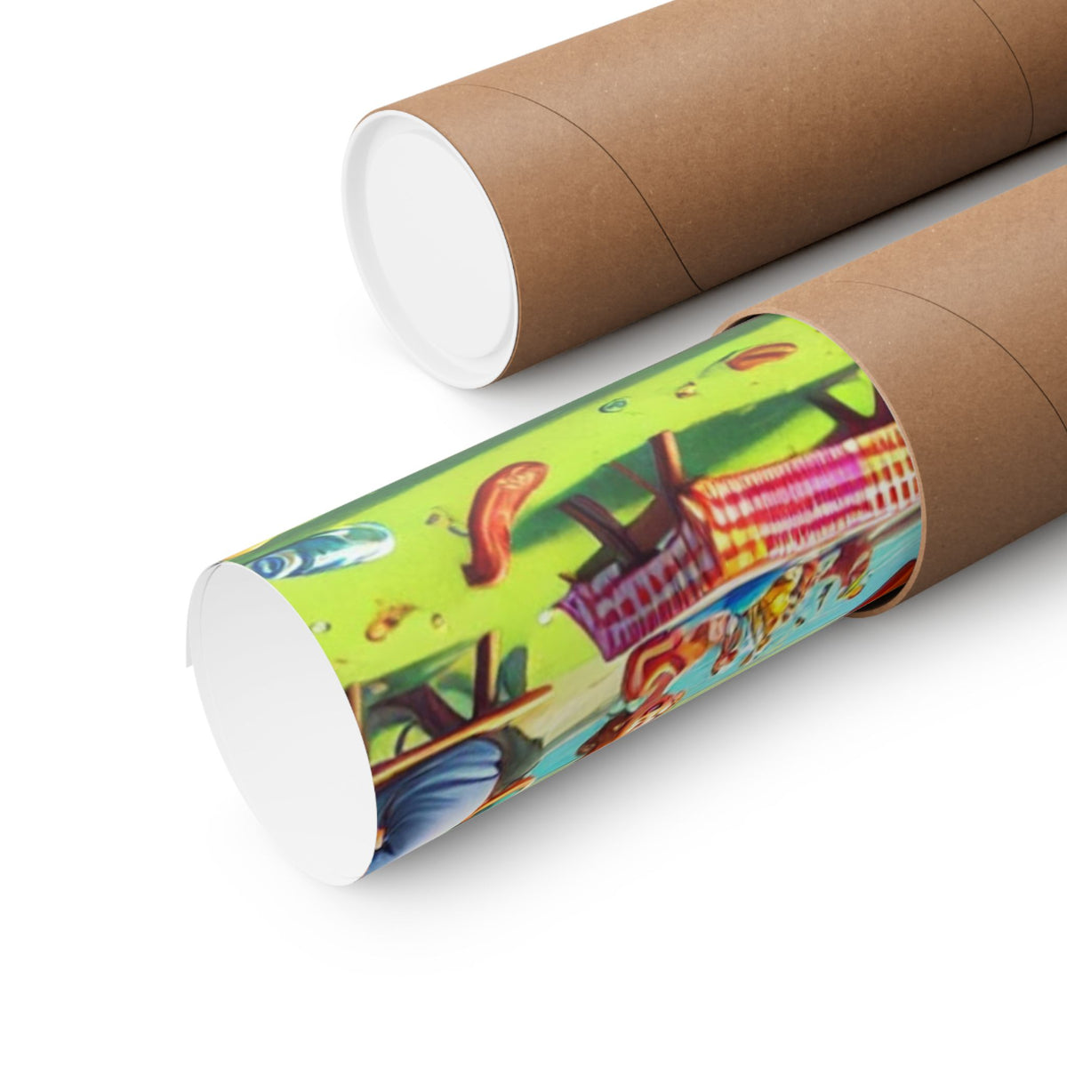 Chaotic Picnic Duck Funny Summer Wall Art Poster