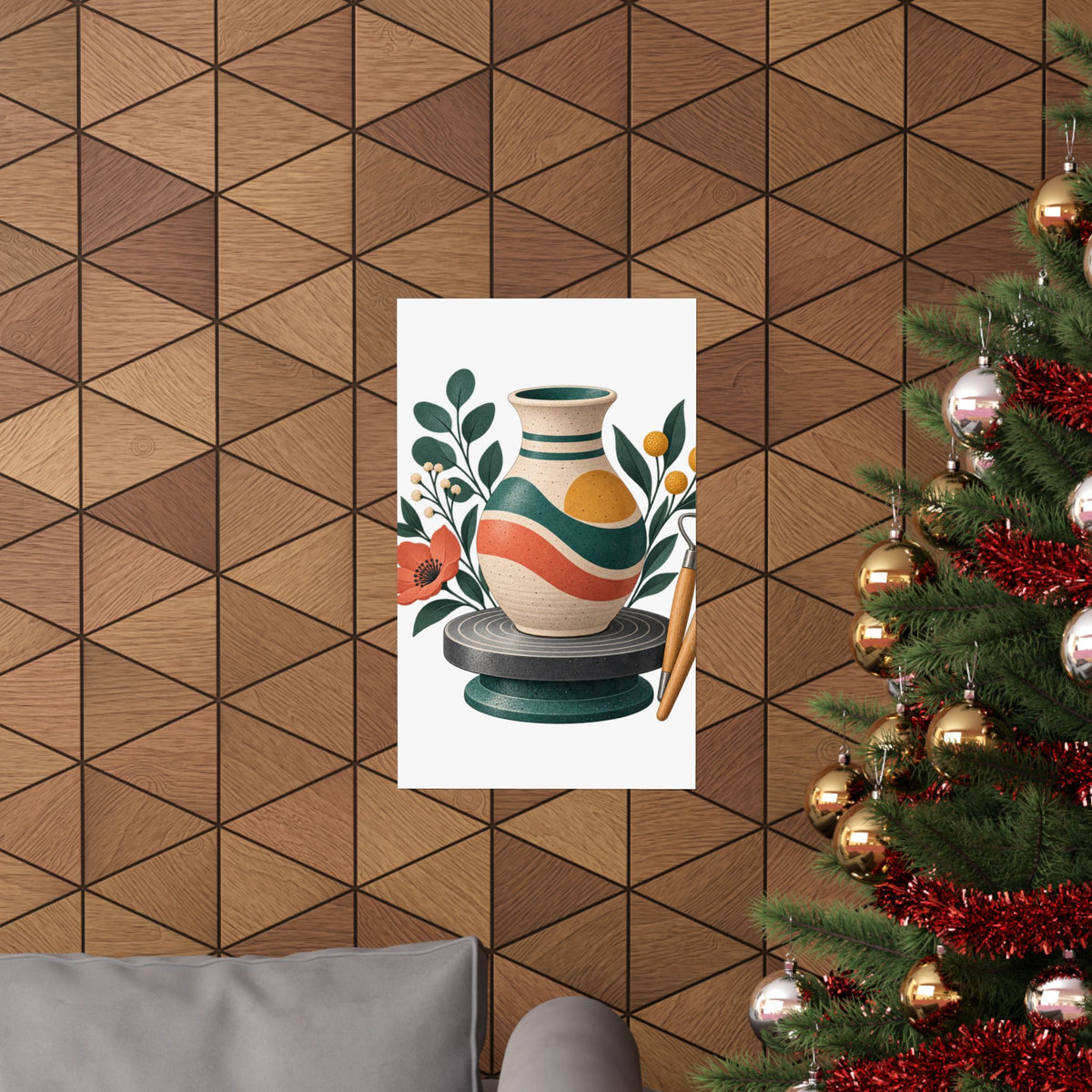 Midcentury Pottery Botanical Art Poster