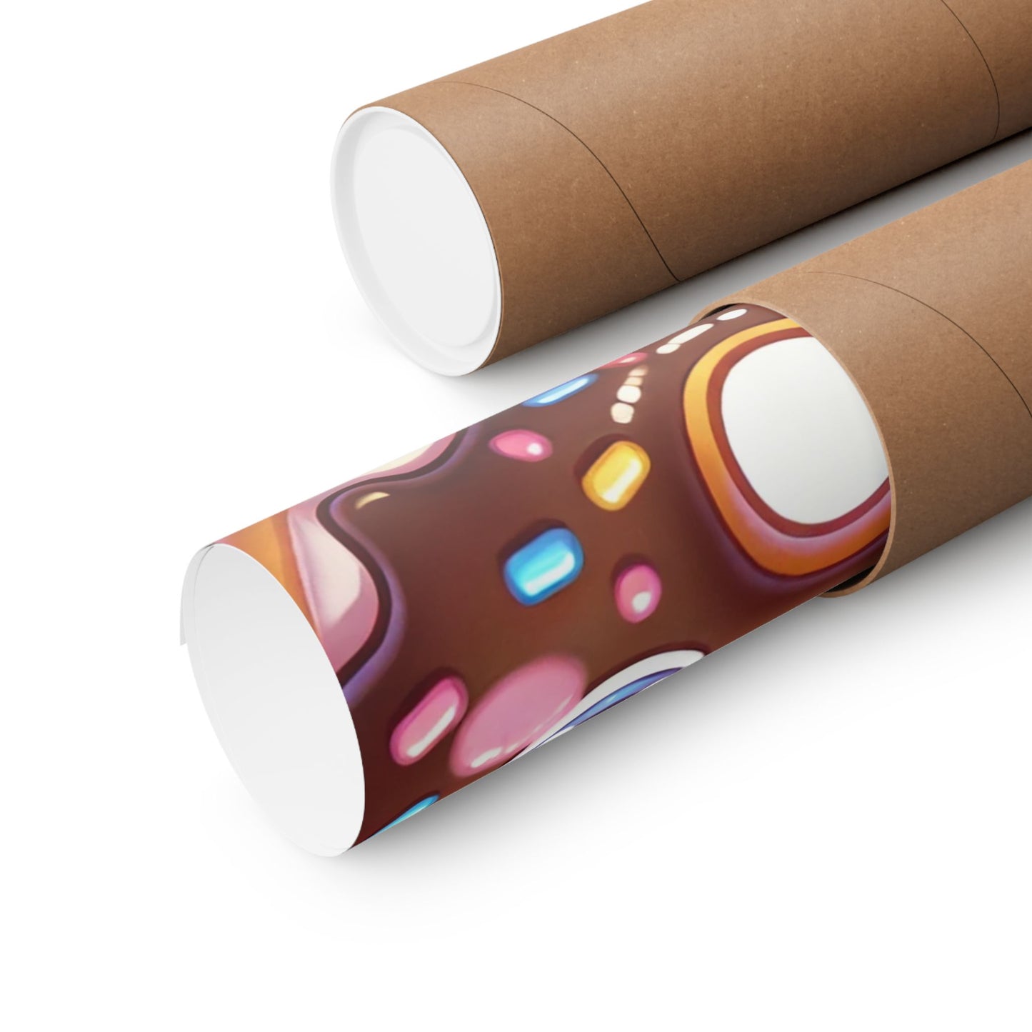 Kawaii Chocolate Donut Cute Dessert Art Poster