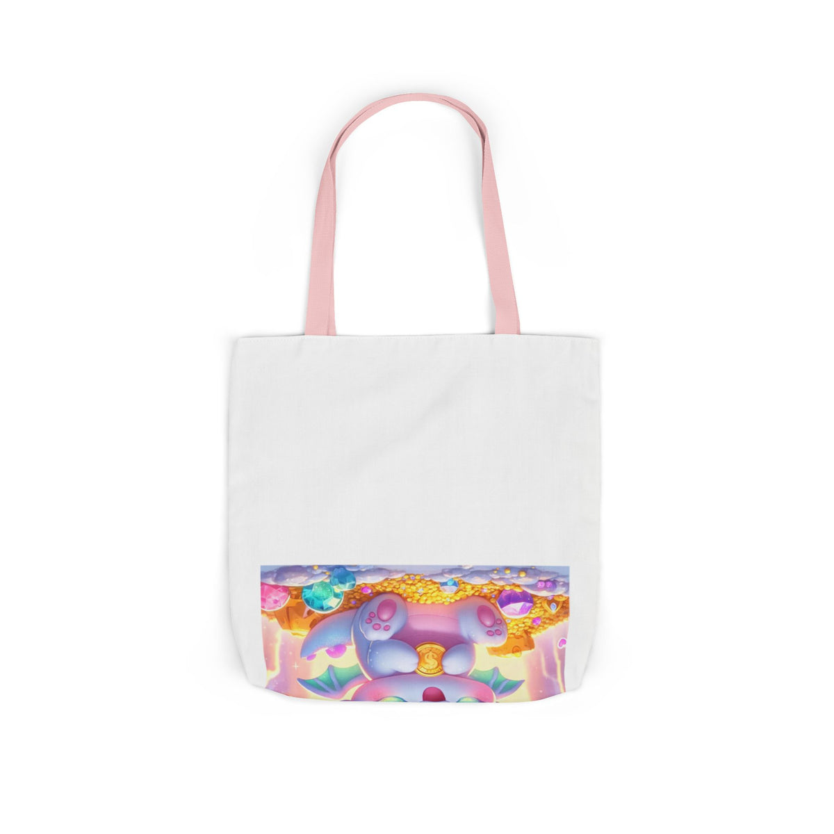 Pastel Treasure Dragon Kawaii Fantasy Canvas Tote Bag