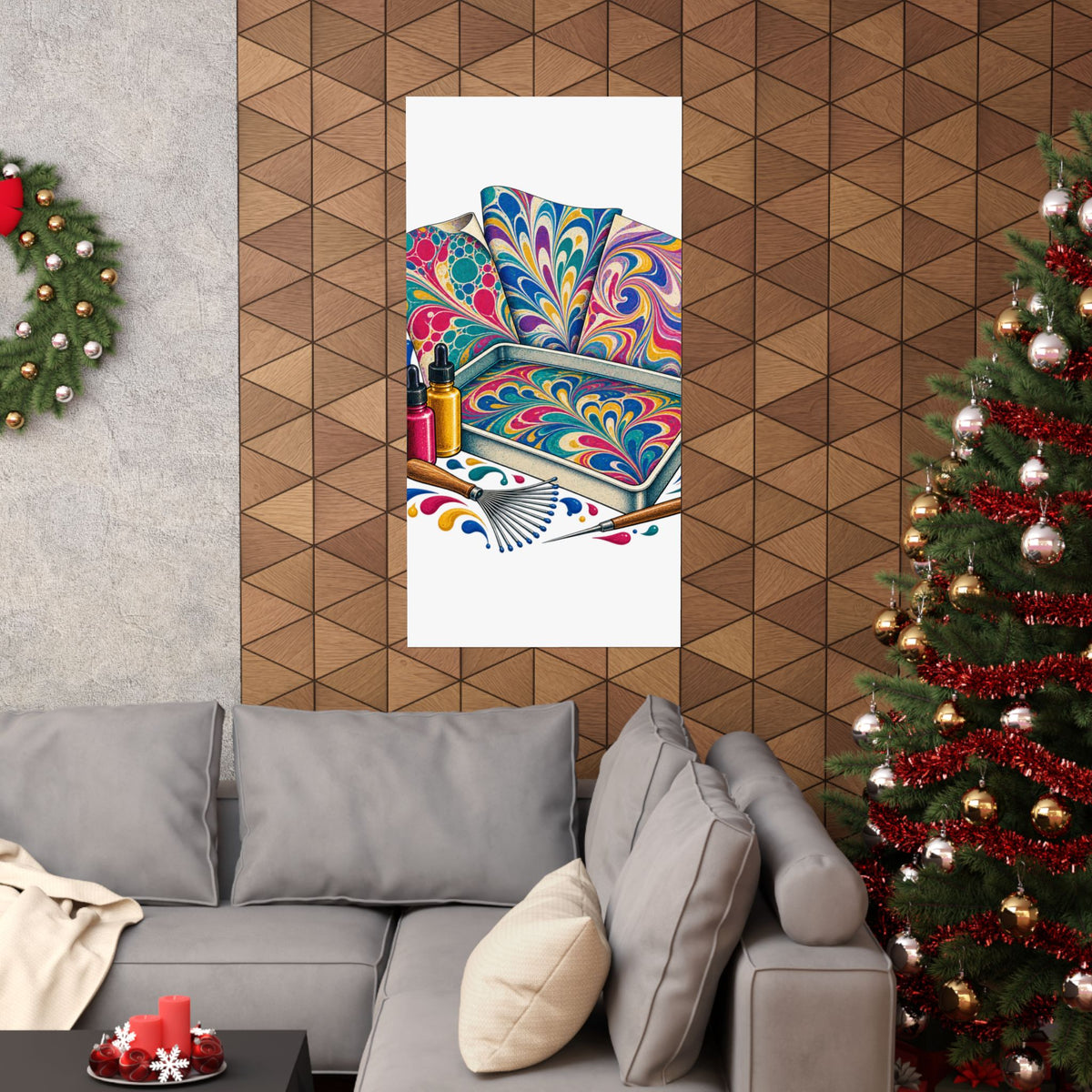 Colorful Paper Marbling Workshop Poster