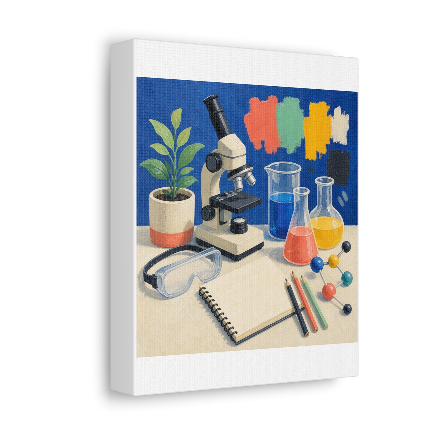 Colorful Science Lab Learning Art Canvas Art