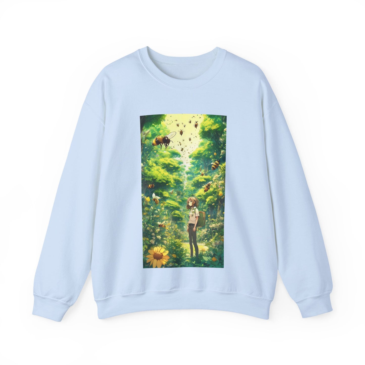 Bee Garden Explorer Anime Nature Art Sweatshirt