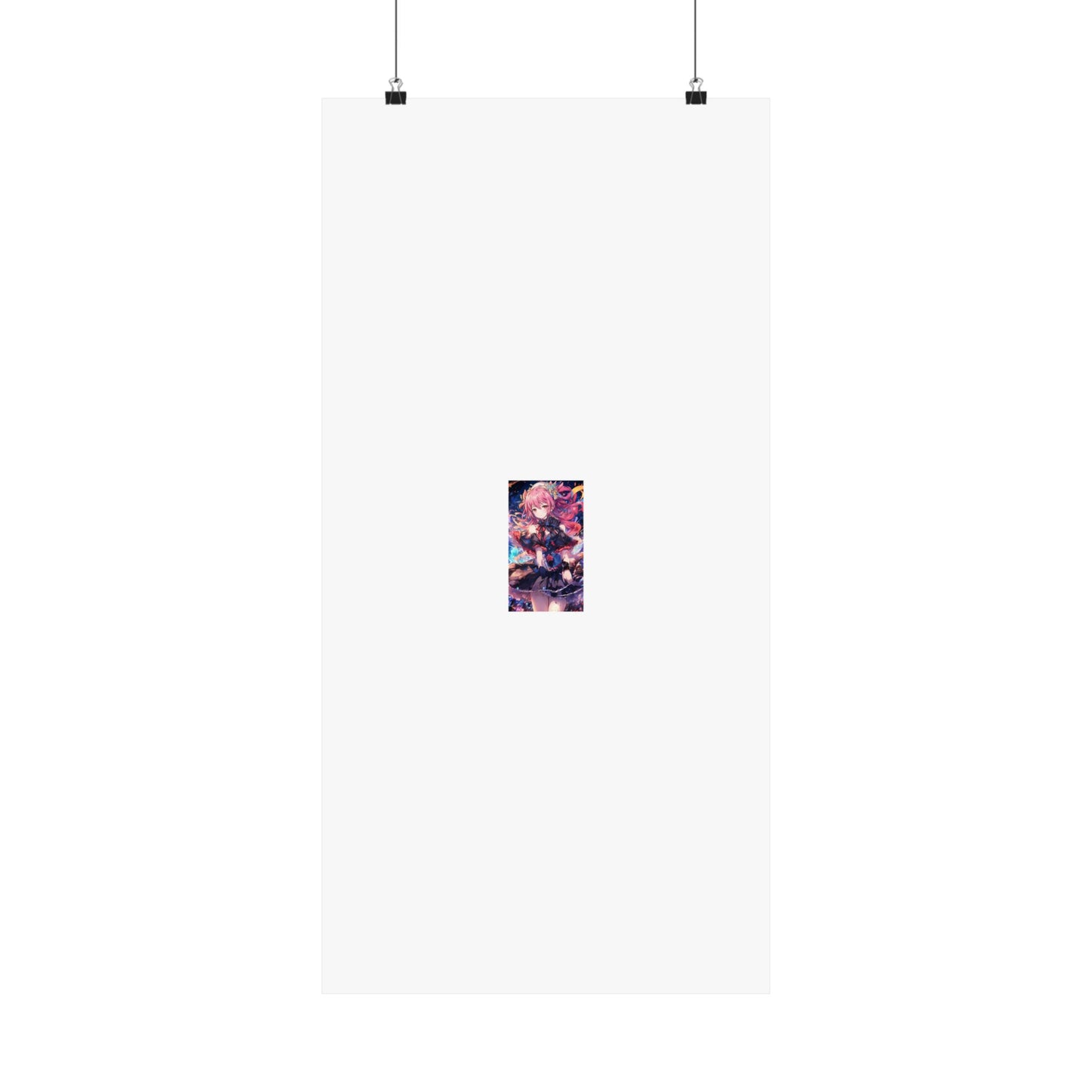 Pink Haired Fantasy Heroine Anime Portrait Poster Art